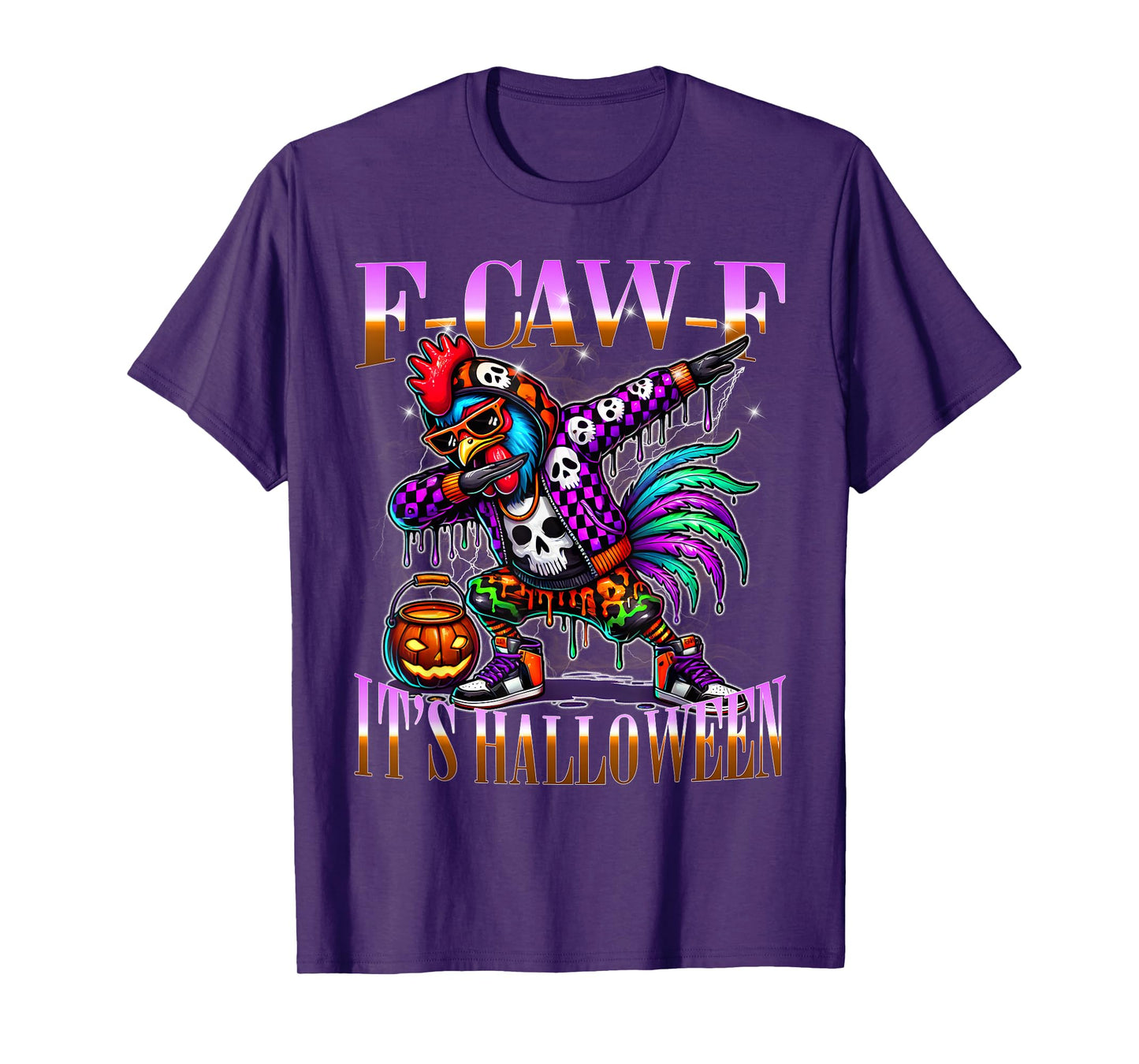 F-Caw-F Rooster Halloween Urban Graffiti Spooky T-Shirt