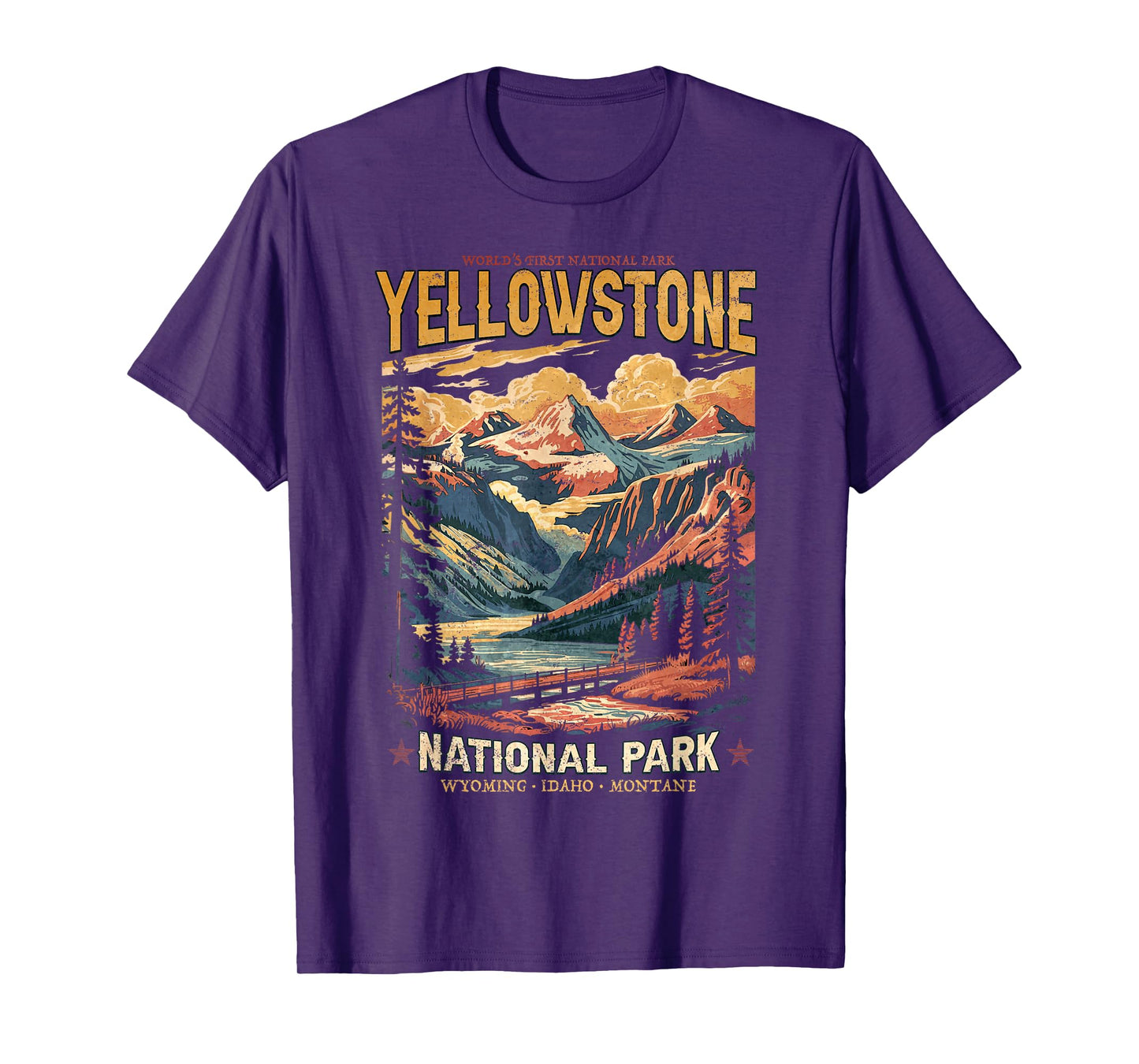 Yellowstone National Park Vintage Hiking T-Shirt
