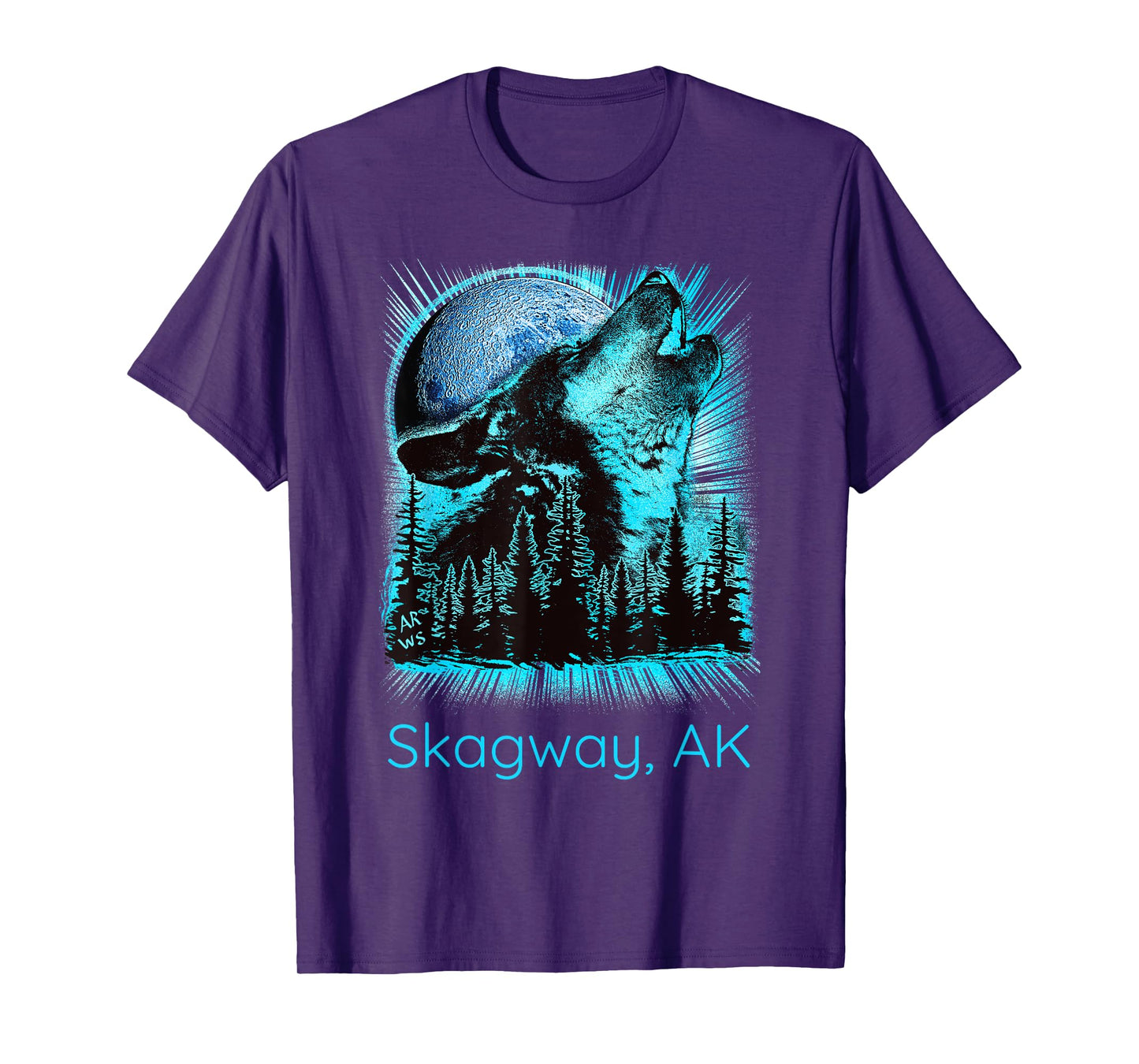 Skagway Alaska Howling Wolf Moon Forest Nature Lover T-Shirt