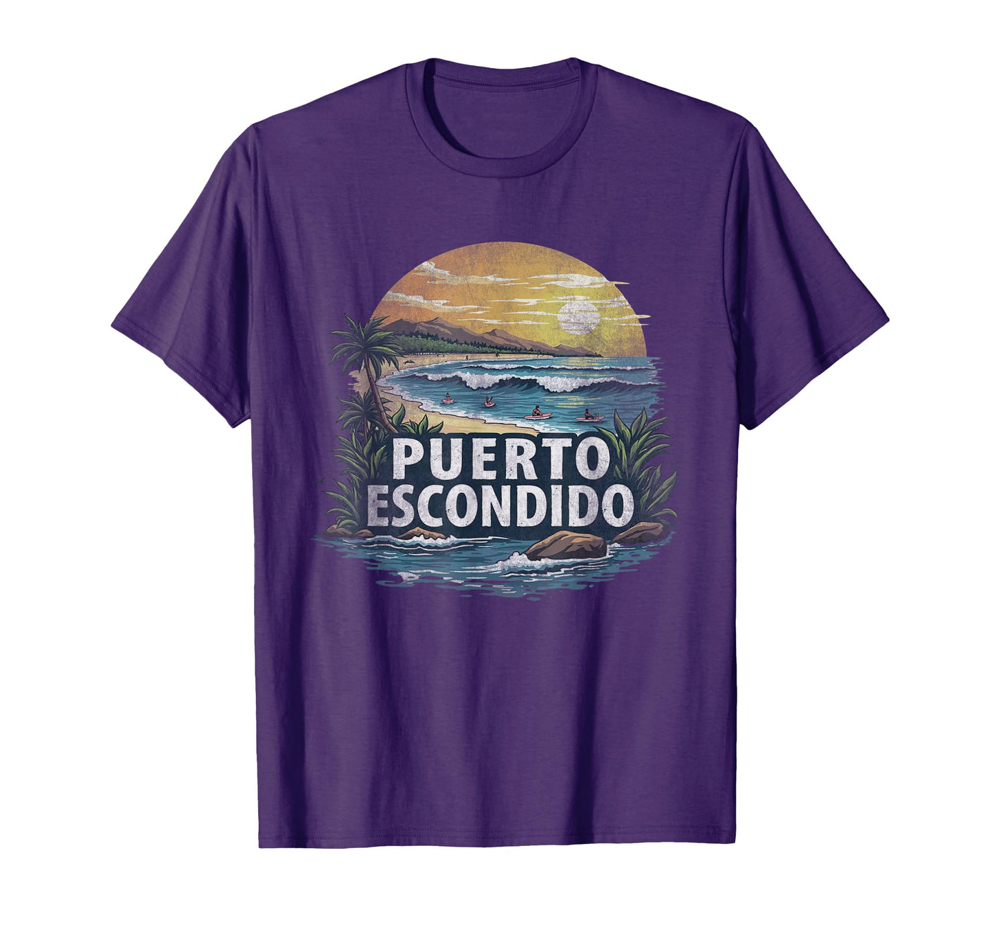 Retro Puerto Escondido Landscape Vintage Souvenir T-Shirt