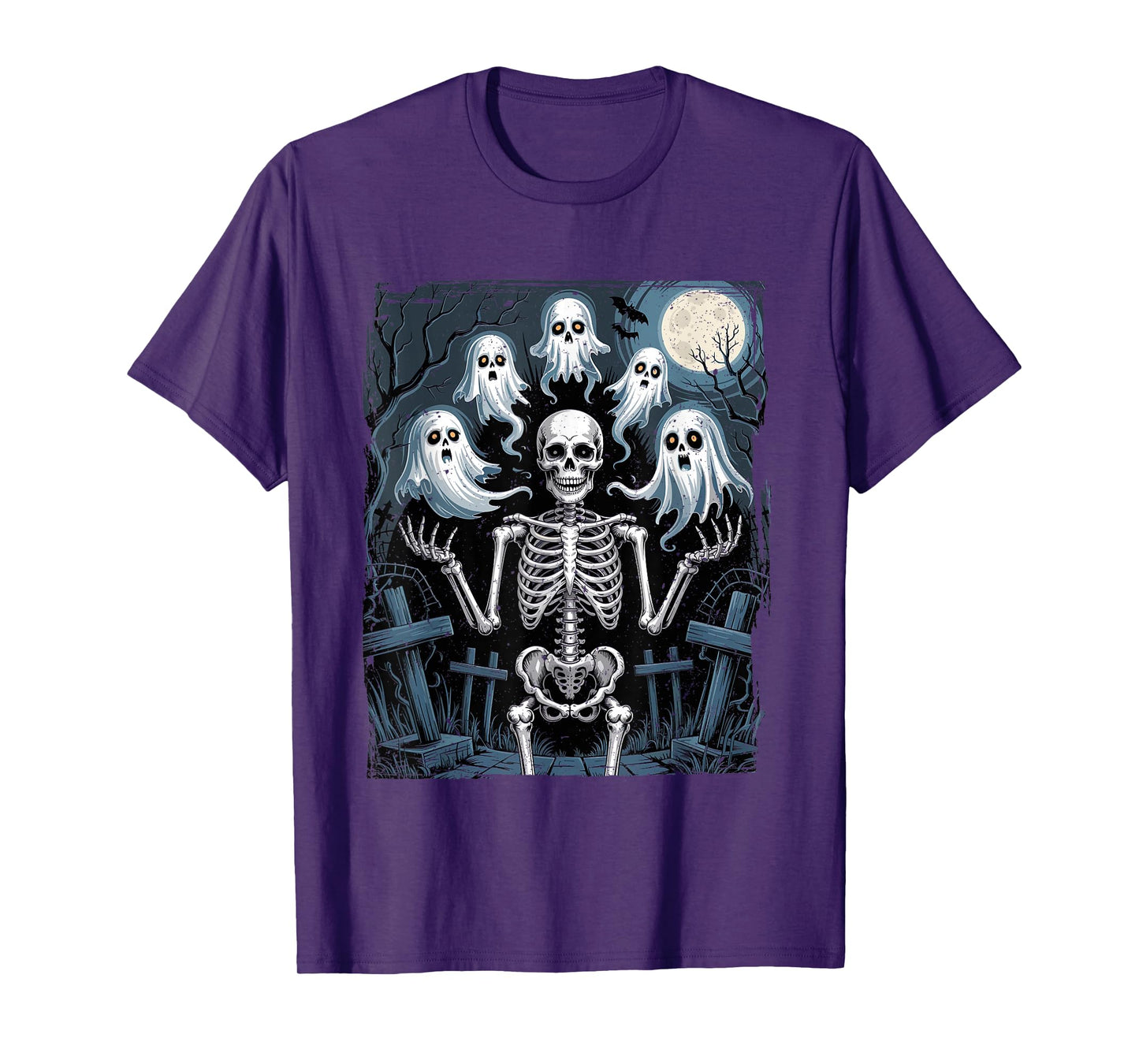 Funny Skeleton Juggling Ghosts Halloween T-Shirt