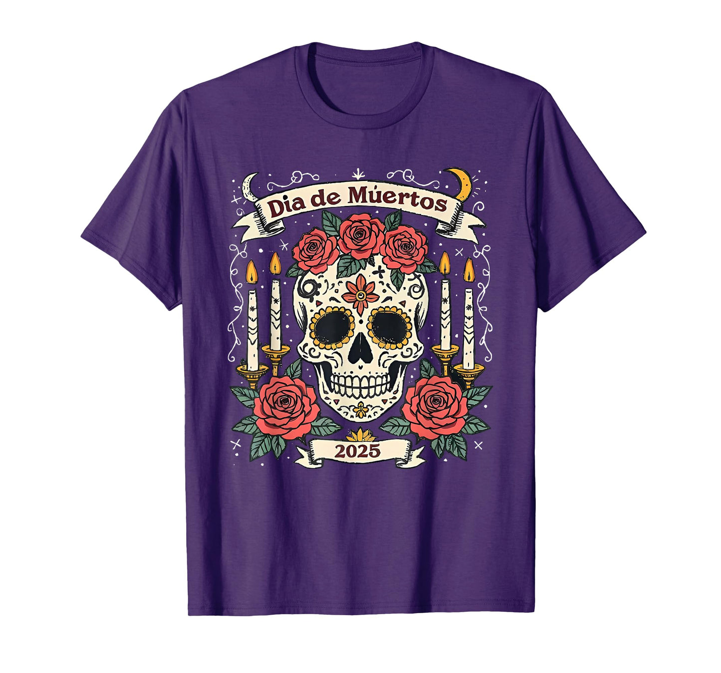 Dia de múertos Skull Skeleton Halloween Whimsy Mexican T-Shirt