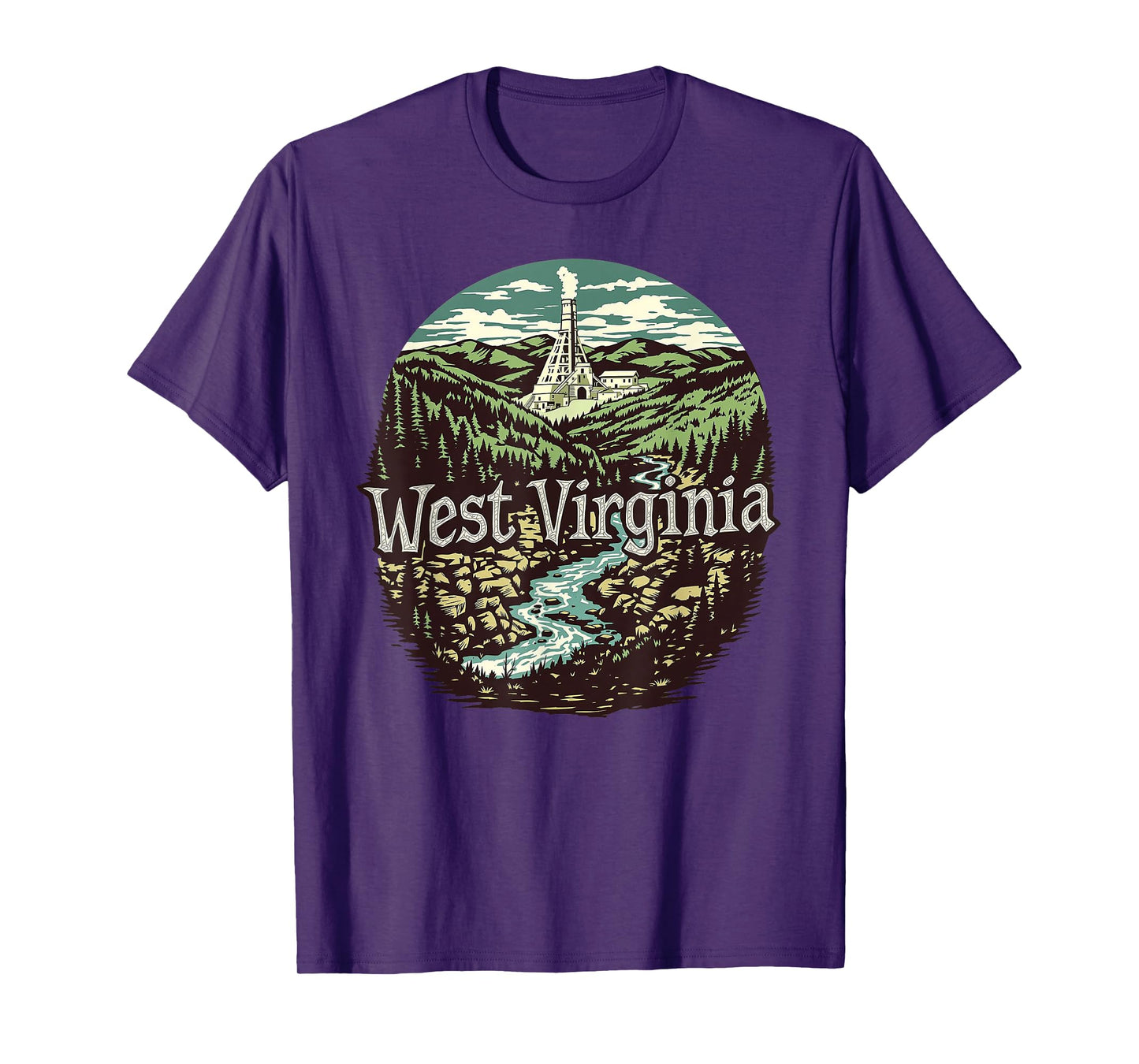 Retro West Virginia WV Vintage Sunrise Mountains Nature T-Shirt