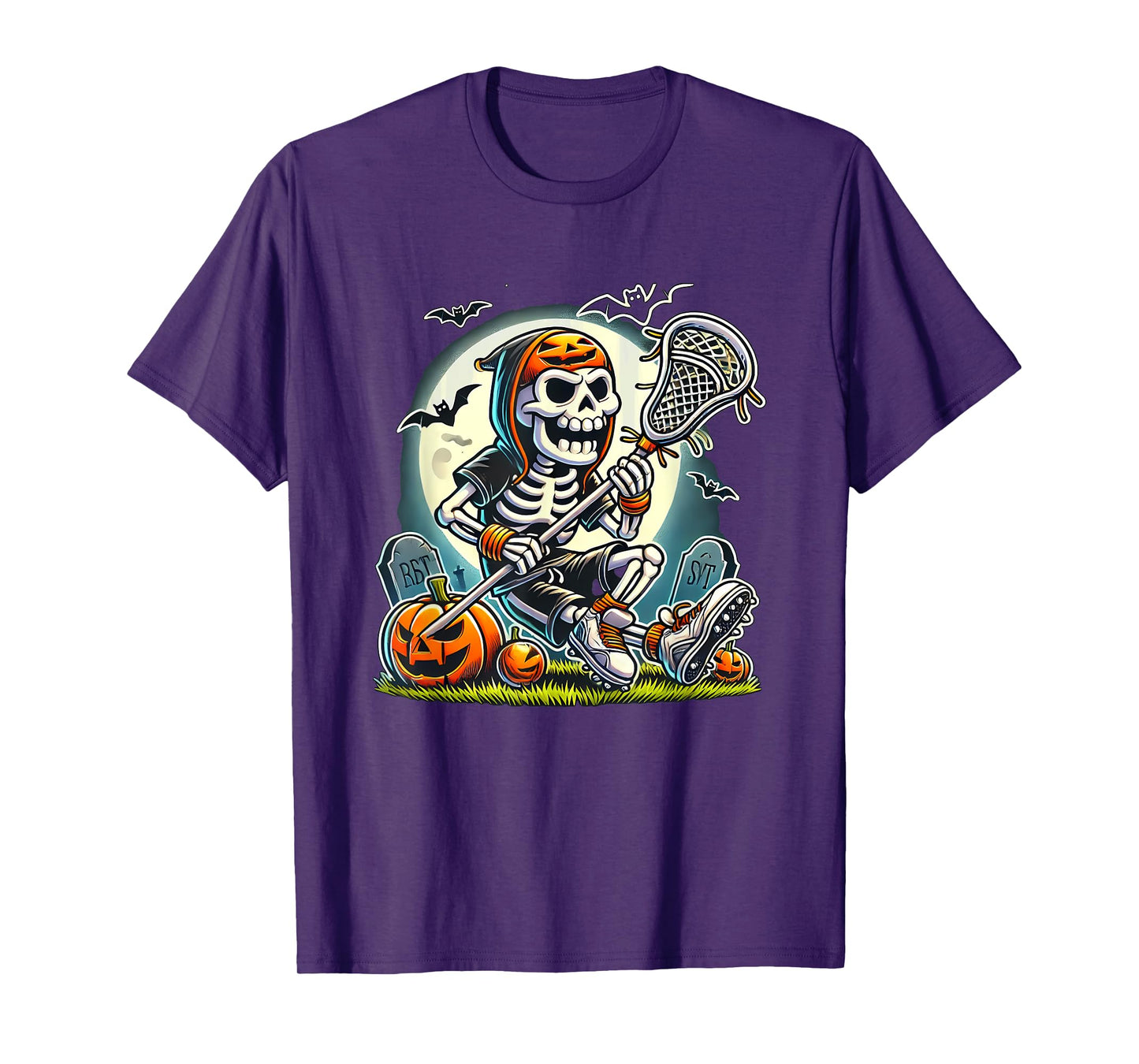 Halloween Skeleton Lacrosse T-Shirt