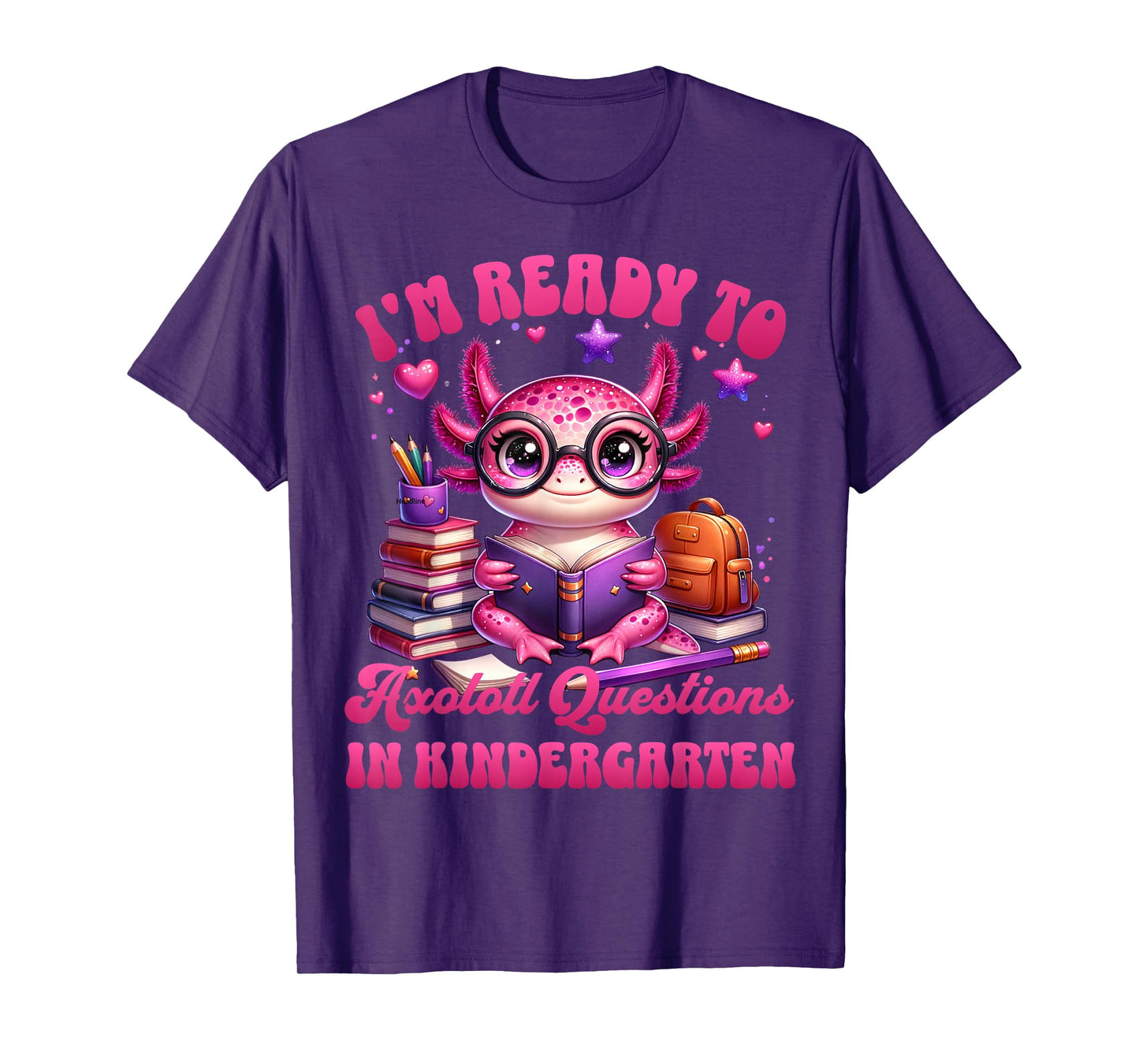 Cute 1st Day Of Kindergarten Axolotl Back to School Girls T-Shirt
