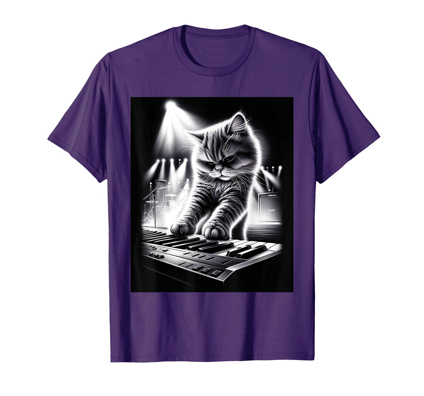Musician Keyboard Player Funny Cat Playing Keyboard T-Shirt