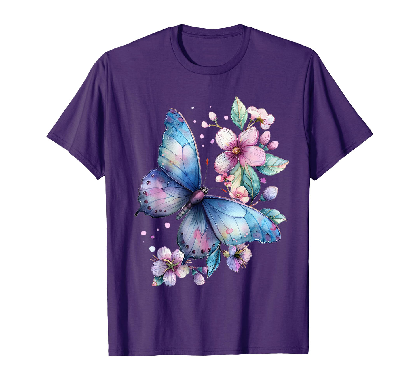 butterfly with flowers cute butterflies nature daughter T-Shirt