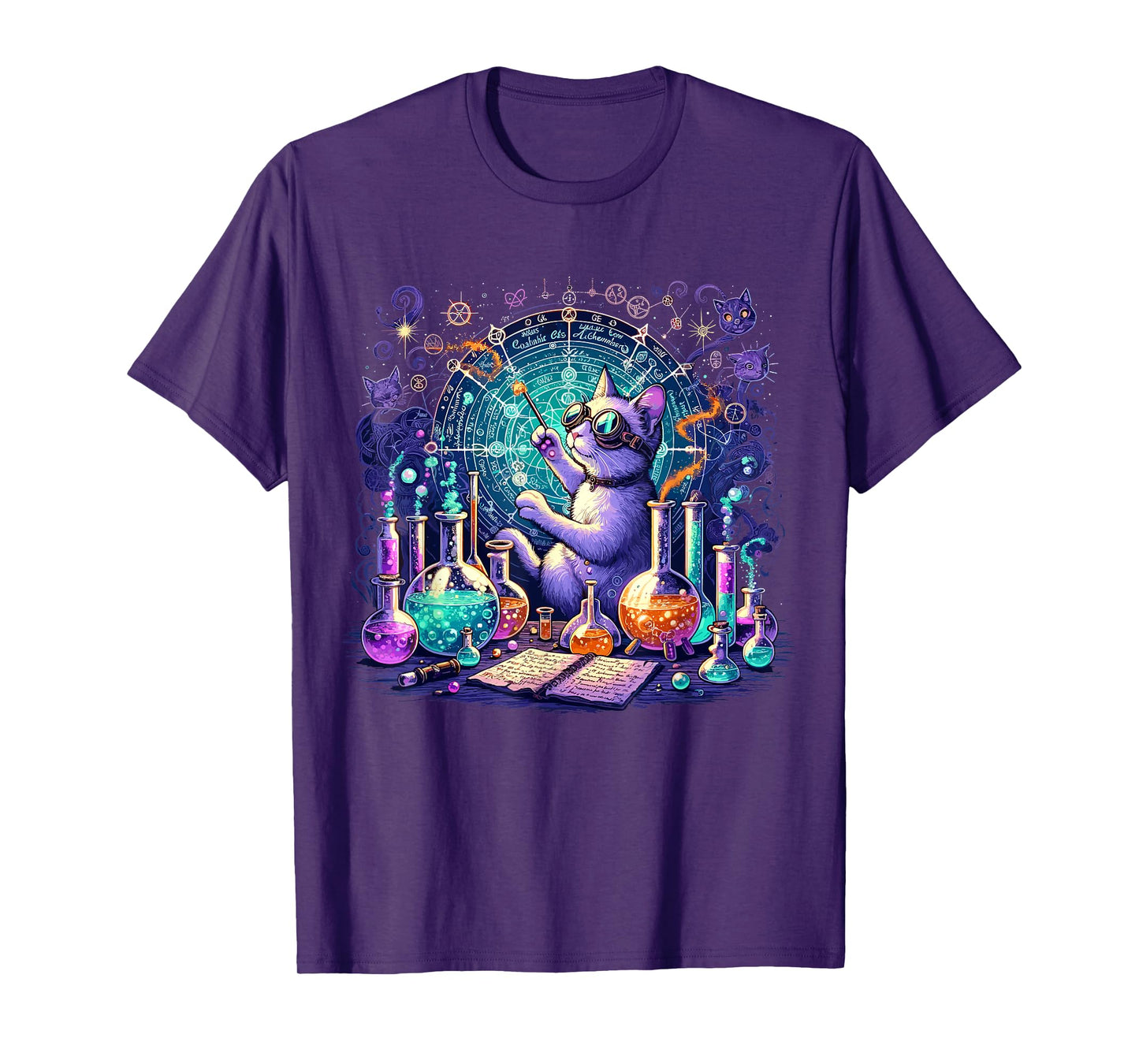 Cat Chemistry Science Lover Funny Chemist Student Teacher T-Shirt
