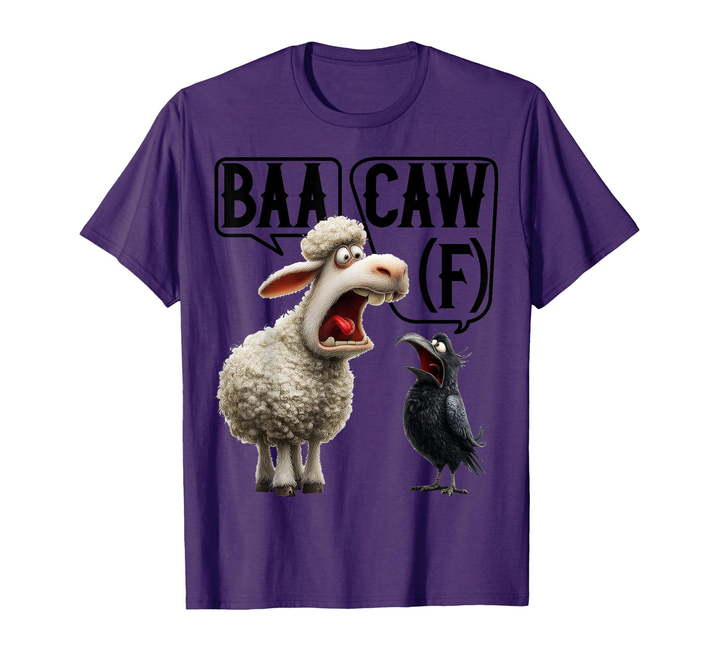 Funny Back Off Shirt – Baa-Caw-F Sheep & Crow MemeTee T-Shirt