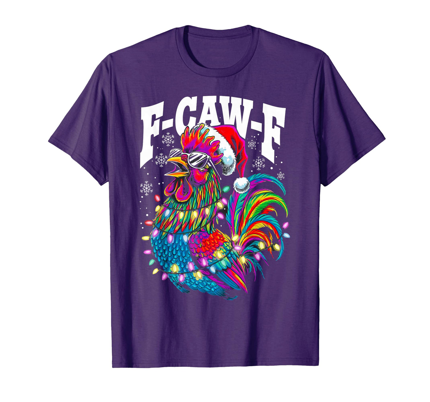 F-Caw-F Funny Xmas Rooster Chicken Pun Farm Humor Christmas T-Shirt
