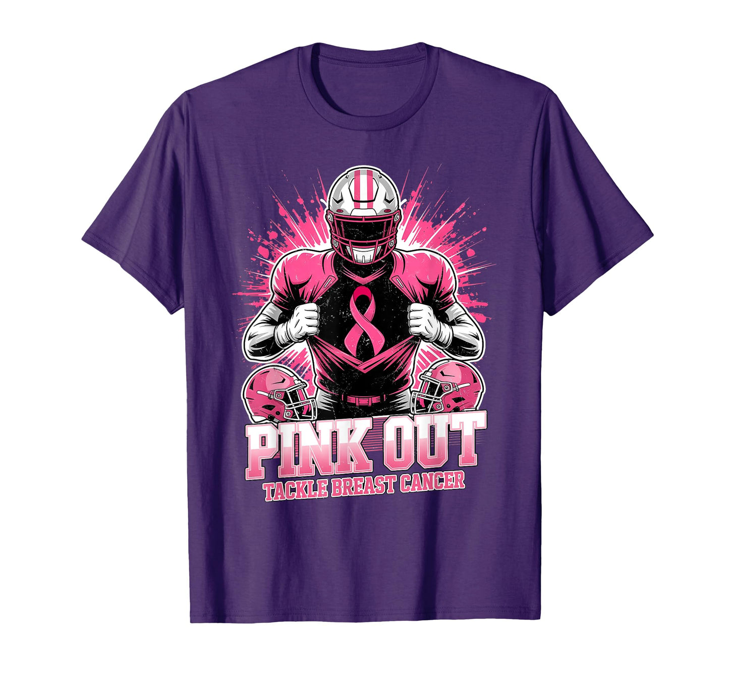 Pink Out Tackle Breast Cancer Awareness Football Men Women T-Shirt