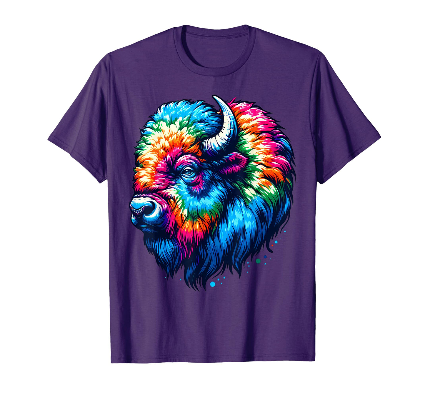 Cool Bison Spirit Animal Illustration Tie Dye Art T-Shirt