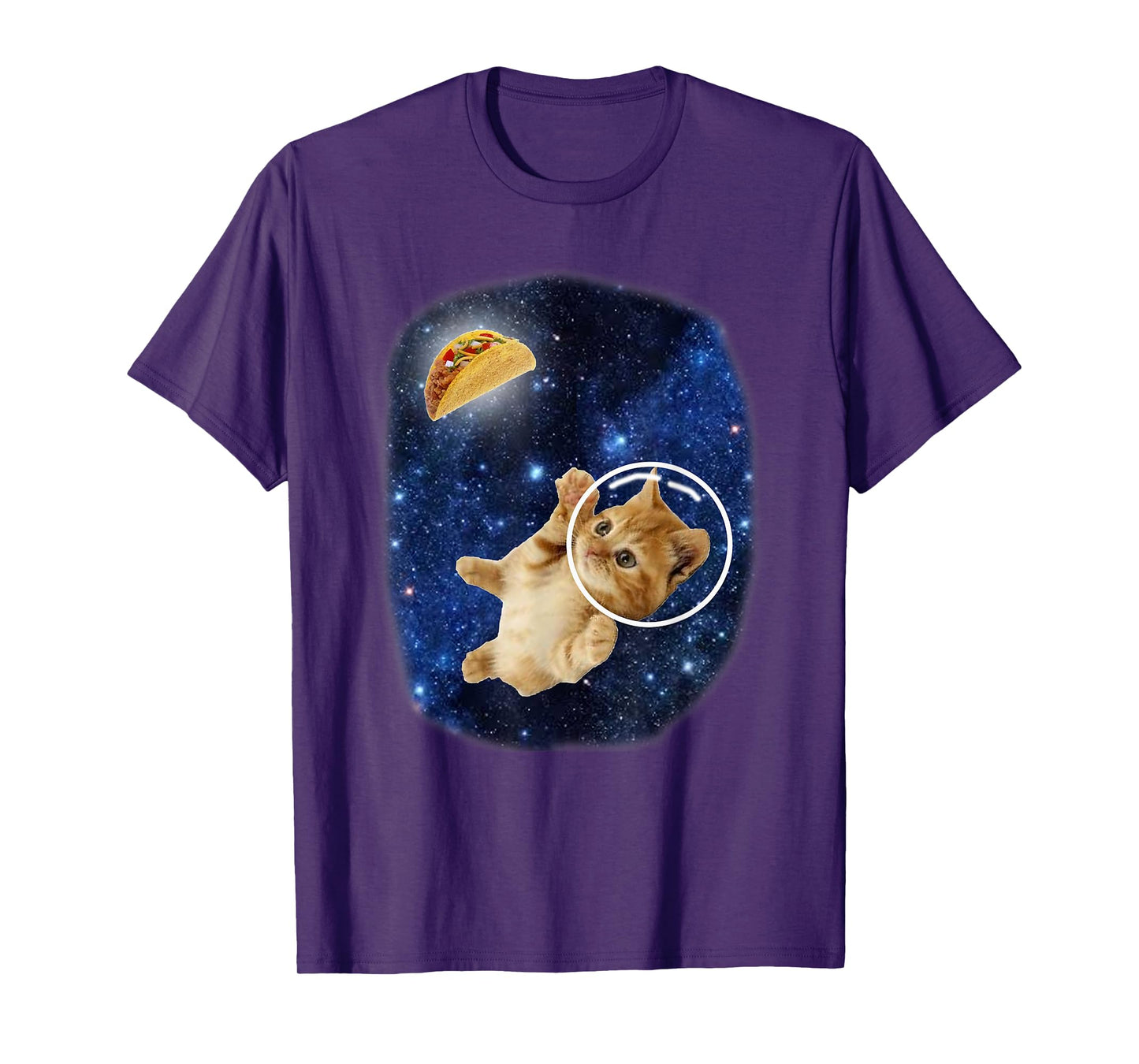 Astronaut Cat Crunchy Taco in Space Cute Galaxy Kitten T-Shirt for Men Women Kids