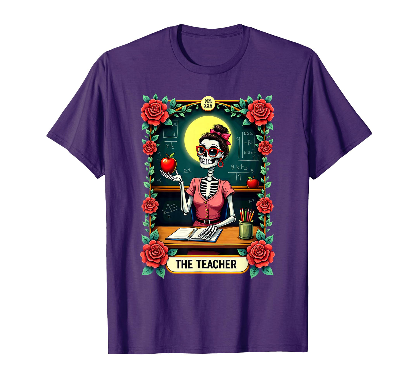 Gothic Tarot Card The Teacher Skeleton T-Shirt
