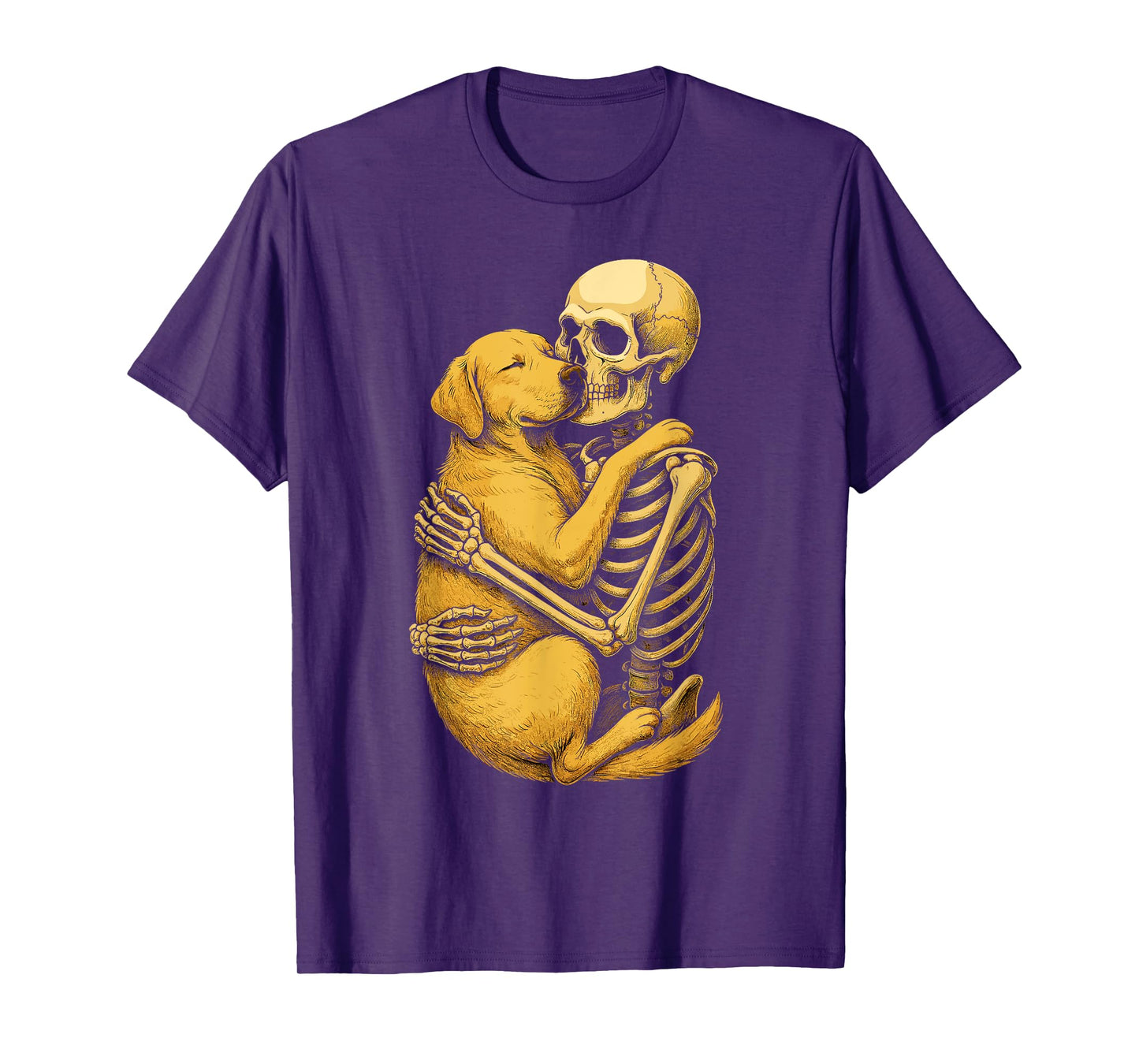 Skeleton Hugging Labrador Retriever T-Shirt