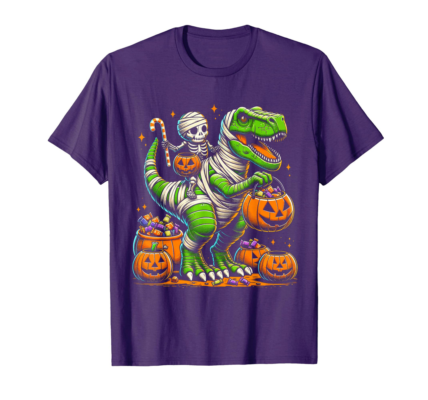 Halloween Funny T Rex Dinosaur Mummy Boys Trick Treat T-Shirt