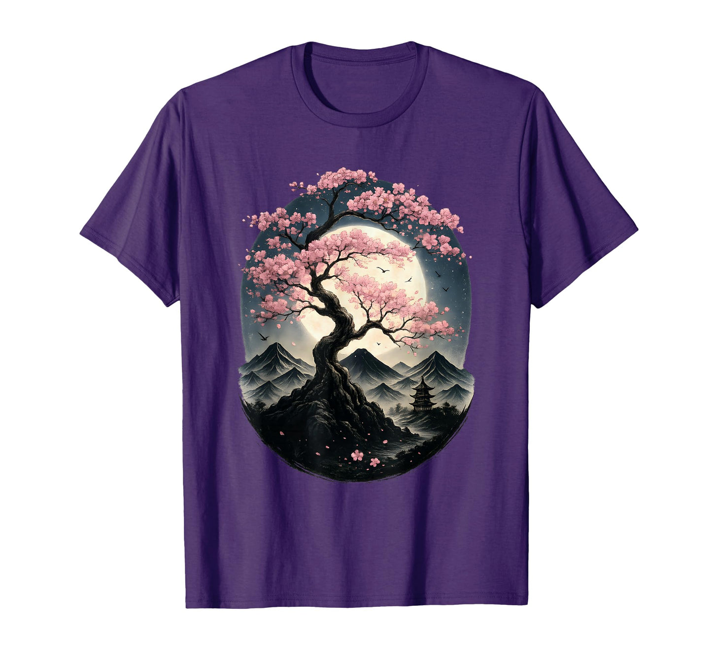 Traditional Japanese Sakura Garden Landscape Cherry Blossom T-Shirt
