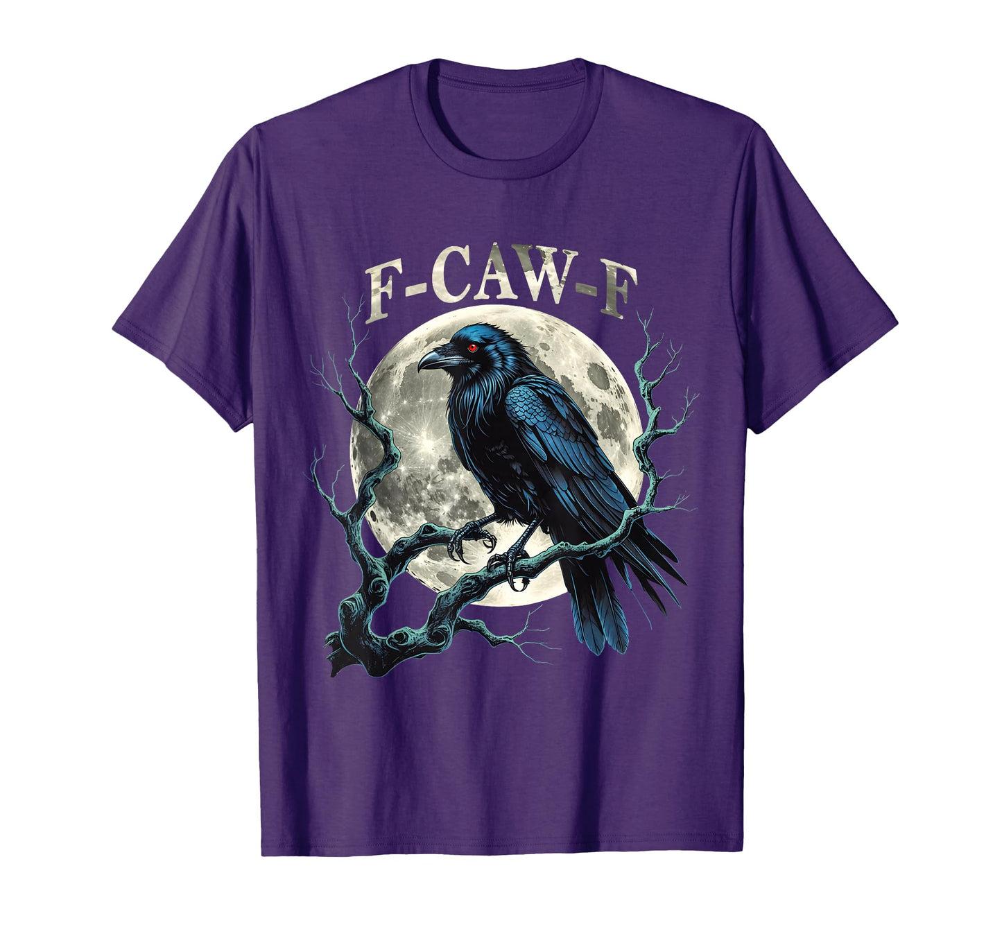 Gothic Raven F-Caw-F Funny Dark Crow Adult Humor Halloween T-Shirt