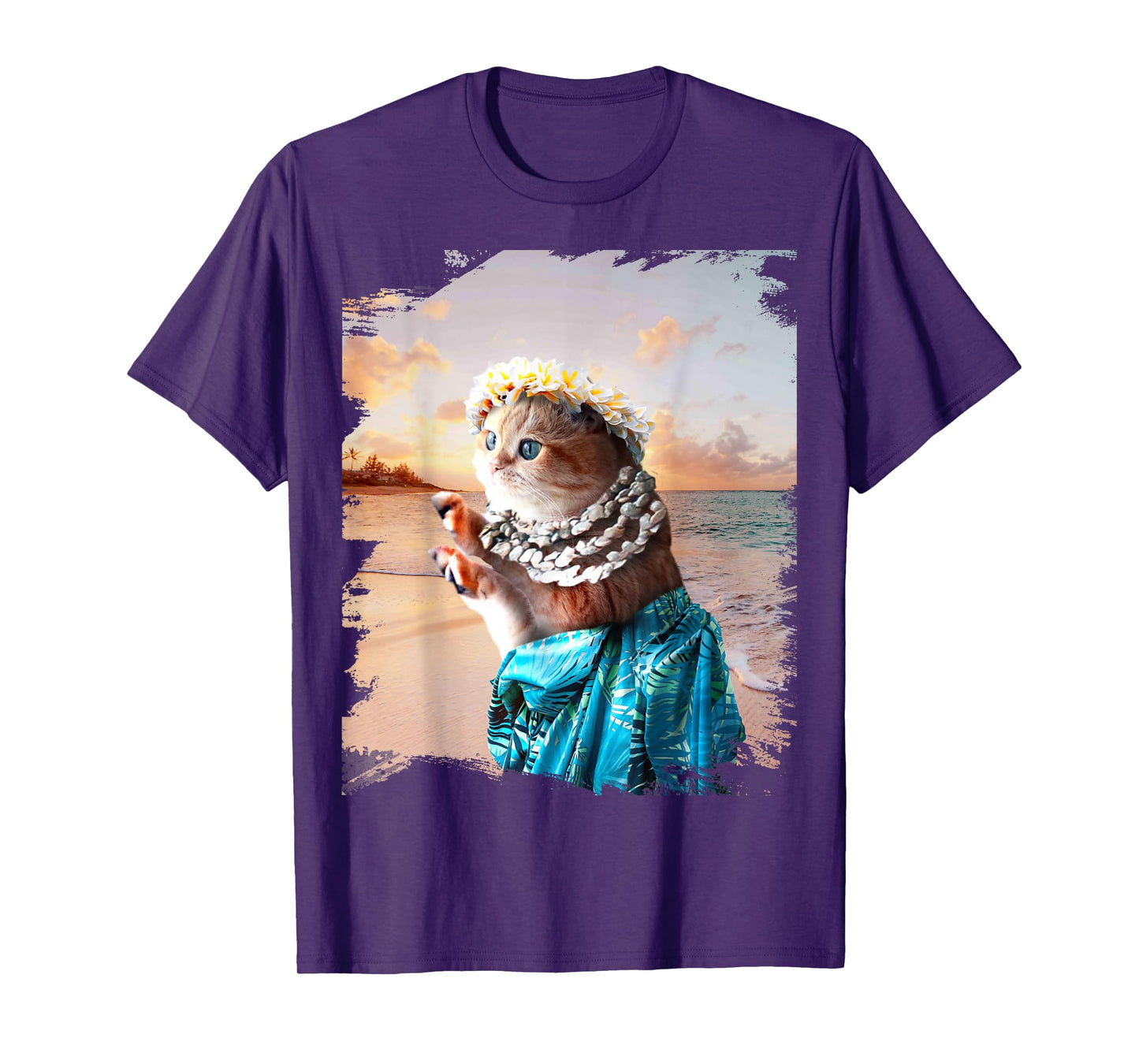 Funny Aloha Hawaiian Cat T-Shirt