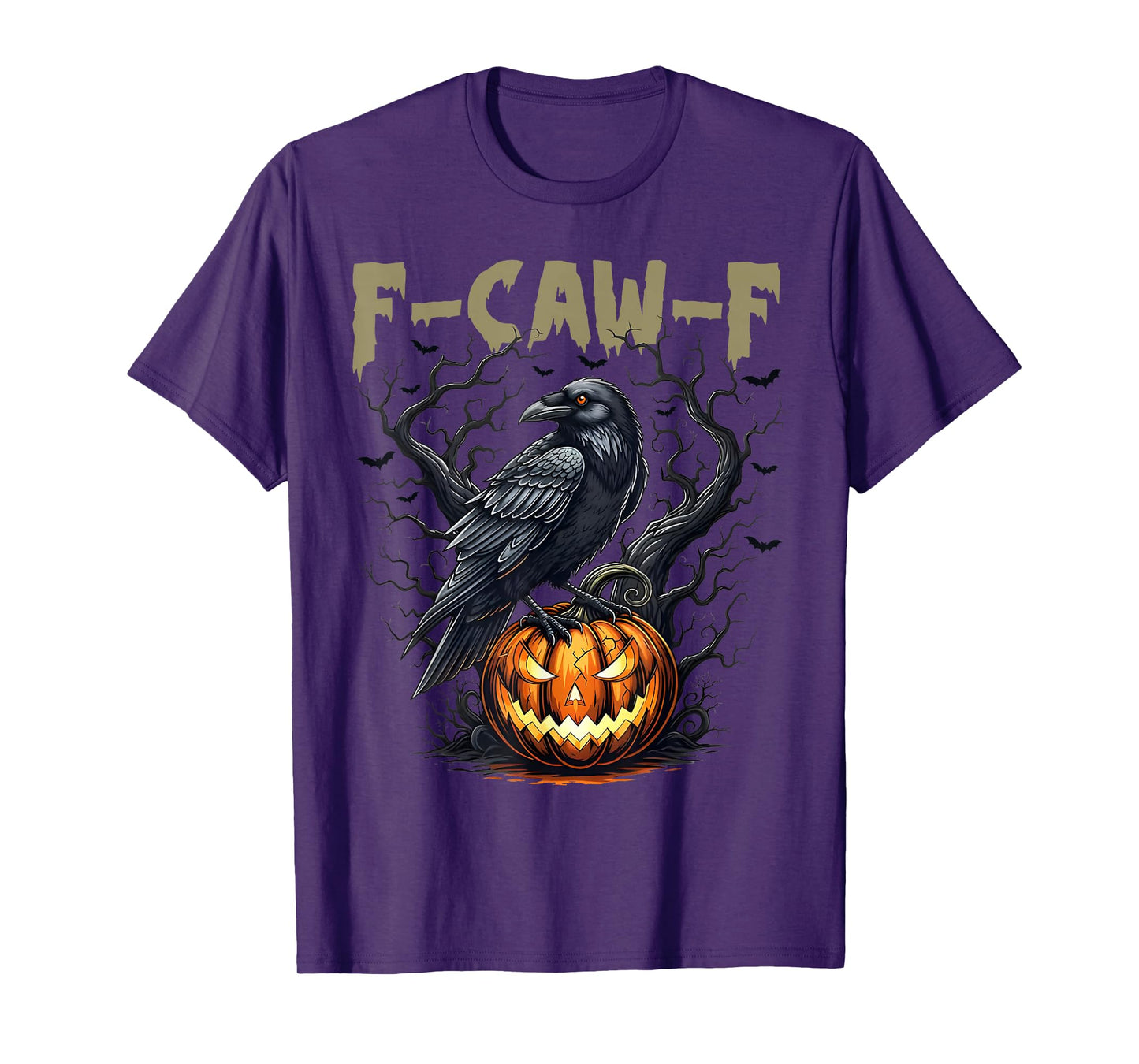 Vintage F-CAW-F Black Crow Funny Bird Moon Gothic Humor T-Shirt