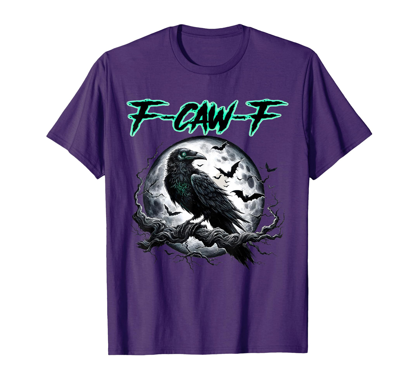 Black Crow, F-Caw-F Funny Black Bird Moon Gothic Adult Humor T-Shirt