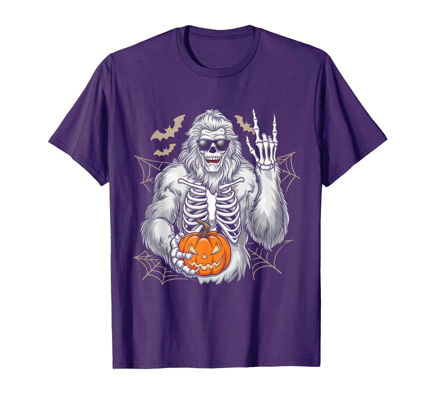 Spooky Bigfoot Jack O Lantern Skeleton Halloween Boys T-Shirt