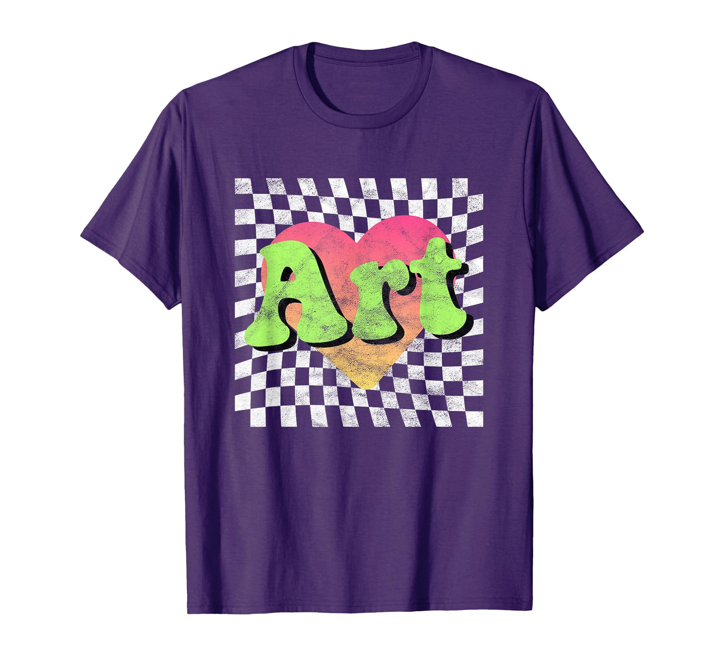 Art Teacher or Art Lover Heart Vintage Retro T-Shirt
