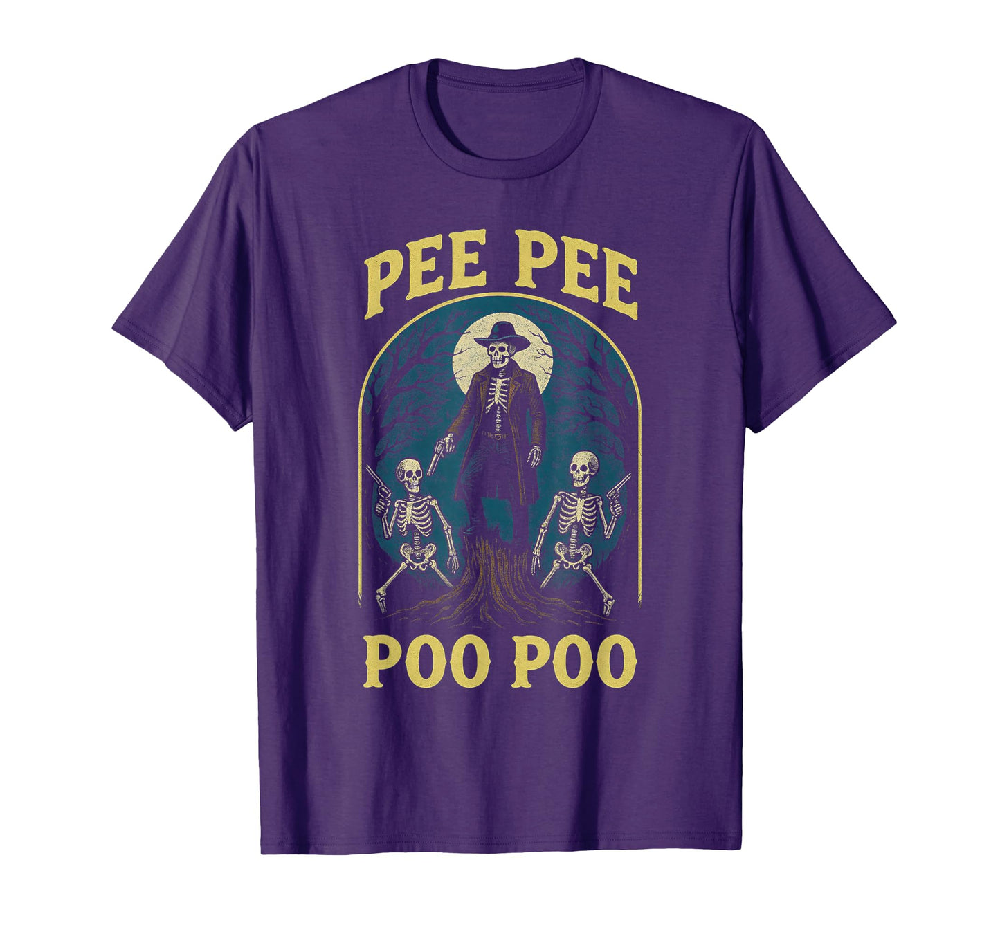 Skeleton Cowboy Pee Pee Poo Poo Western Humor Halloween T-Shirt