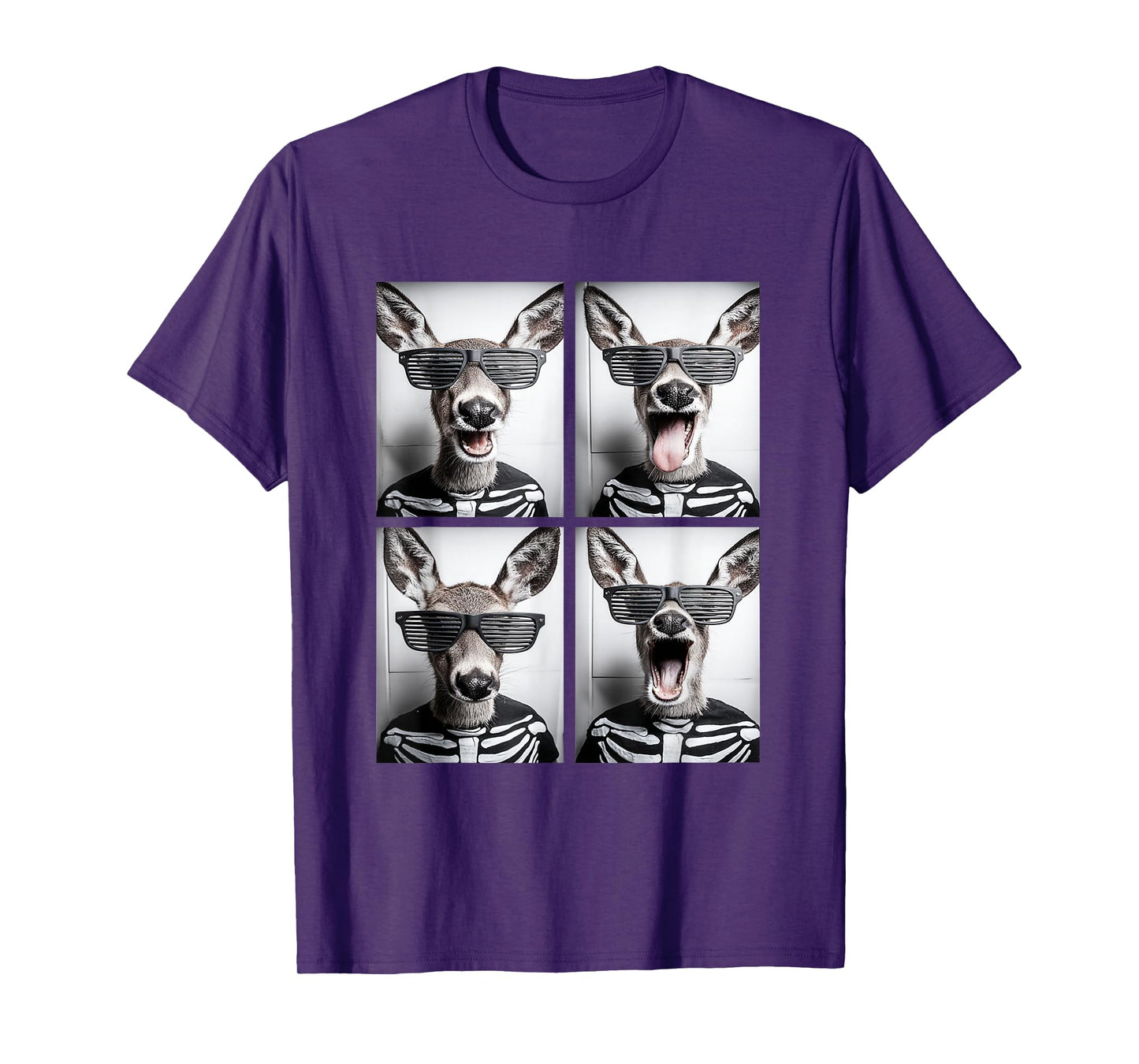 Cute Deers with Sunglasses Skeleton Costume Funny Halloween T-Shirt