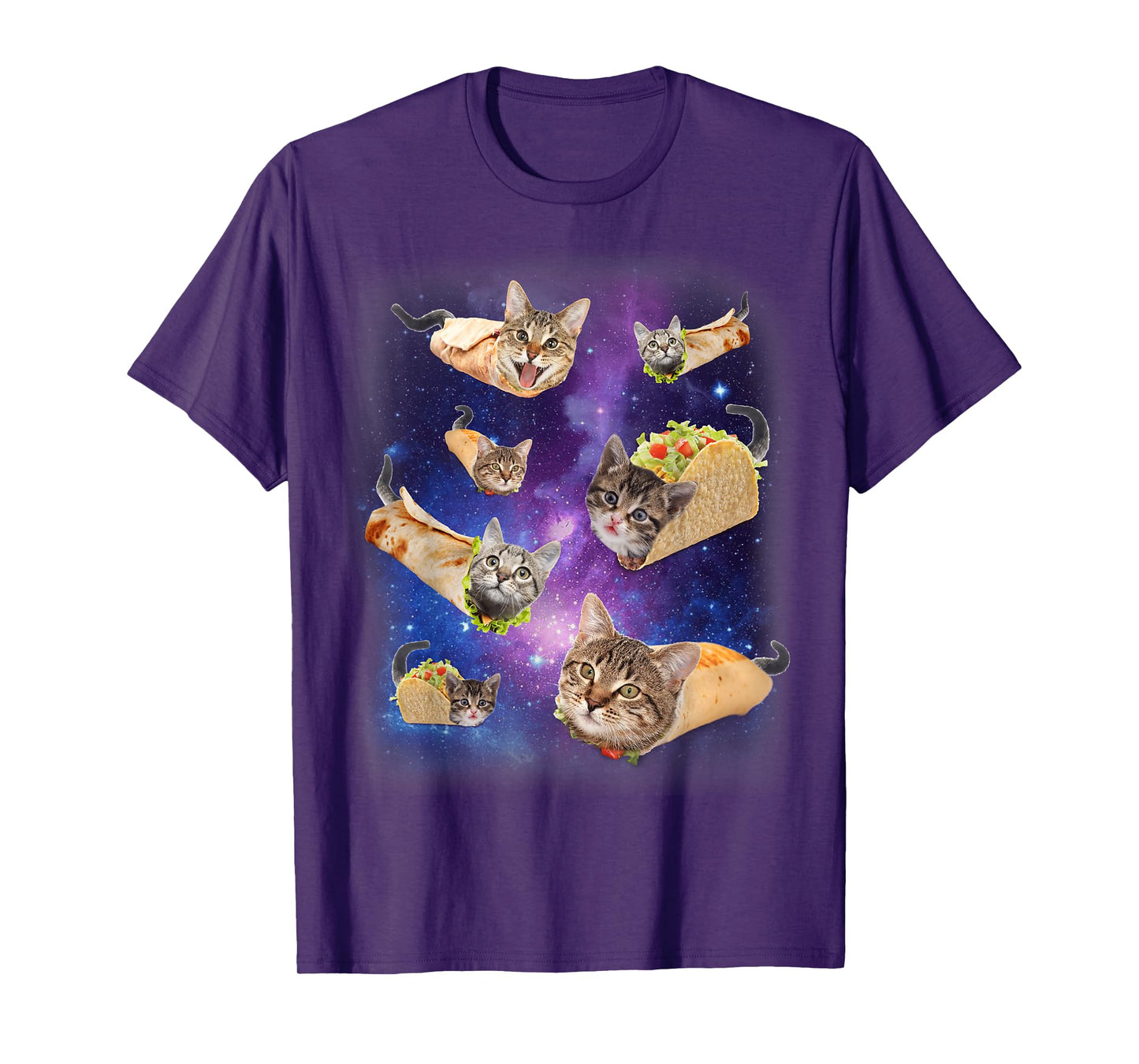 Burrito Cat and Taco Cat Space Galaxy Meme Tacocat Silly T-Shirt