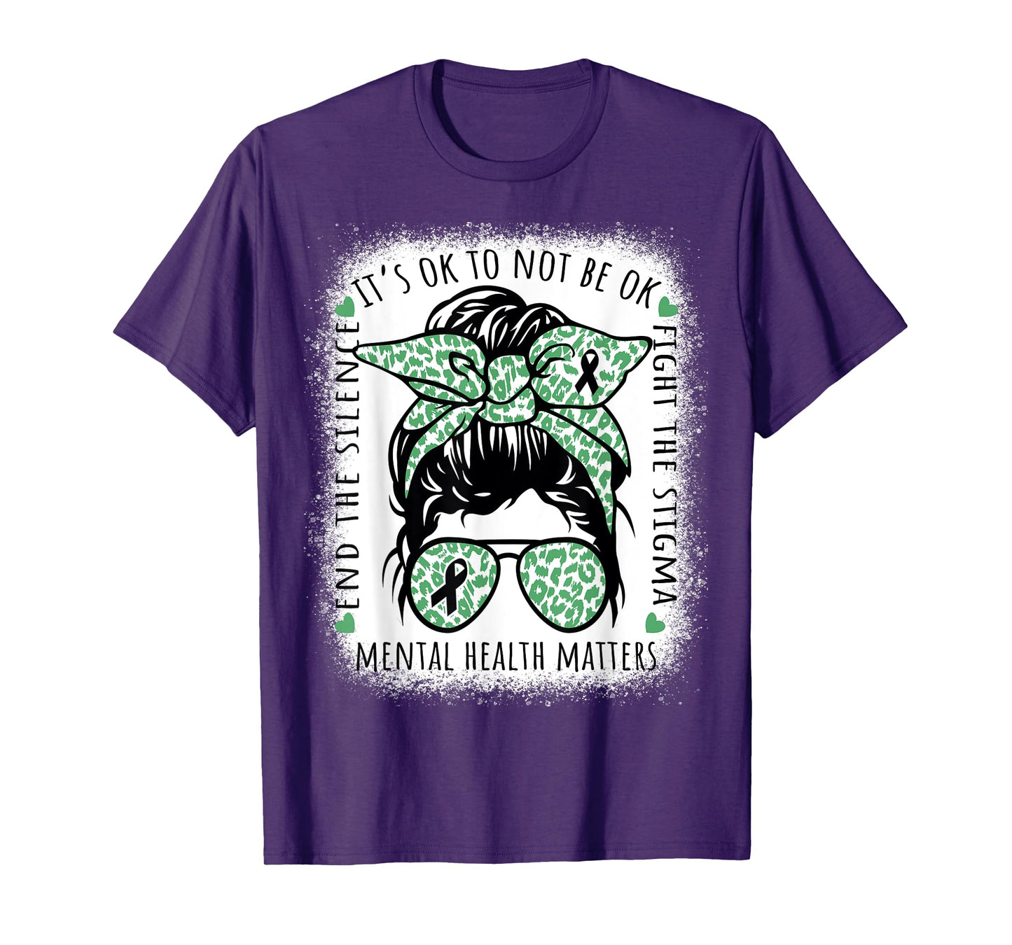 Mental Health Awareness Matters Mental Health Messy Bun T-Shirt