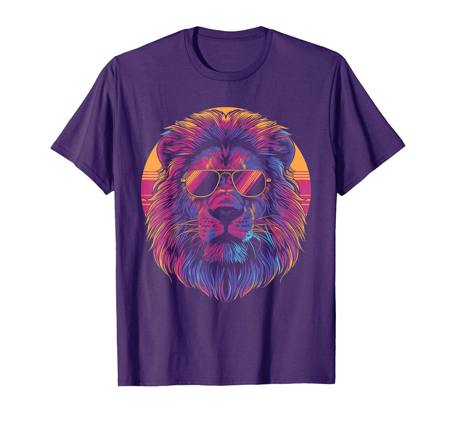 Lion Vaporwave Aesthetic Vintage Synthwave 80s 90s Retro T-Shirt