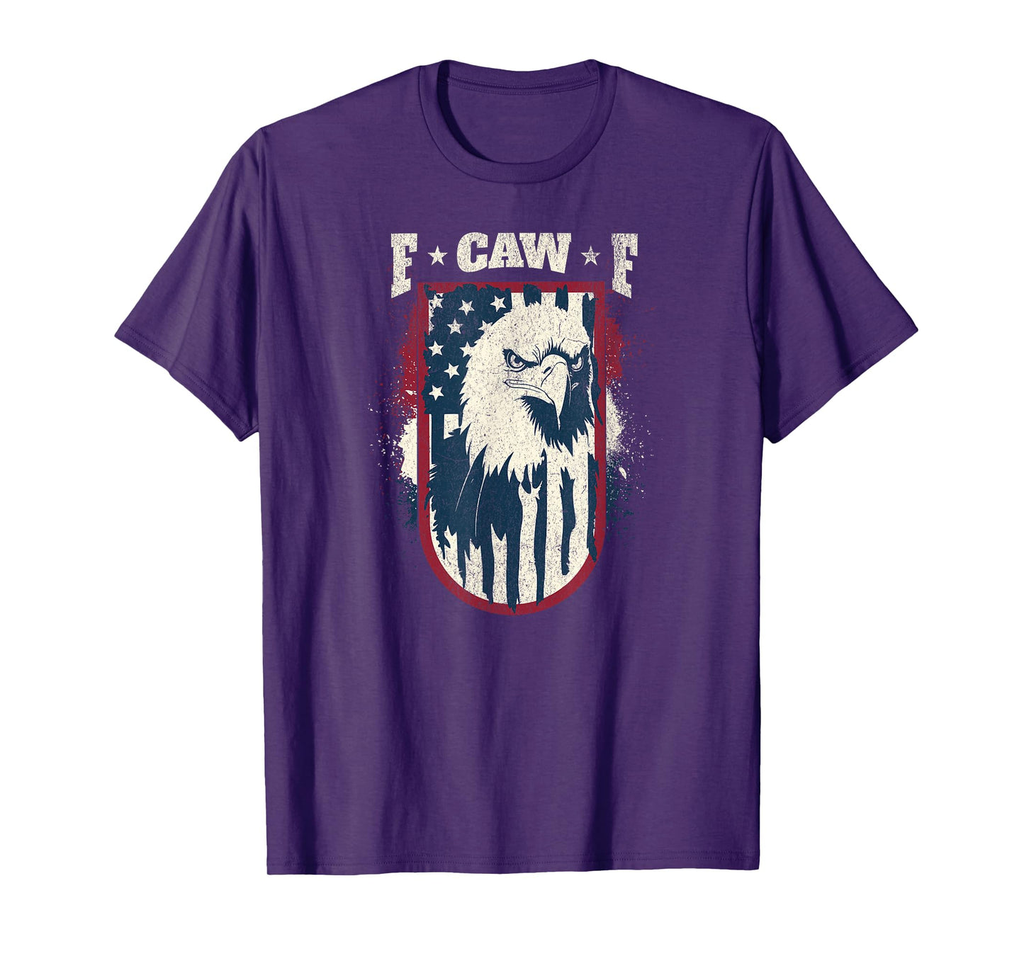 F-CAW-F Crow American Flag Bald Eagle Patriotic USA T-Shirt