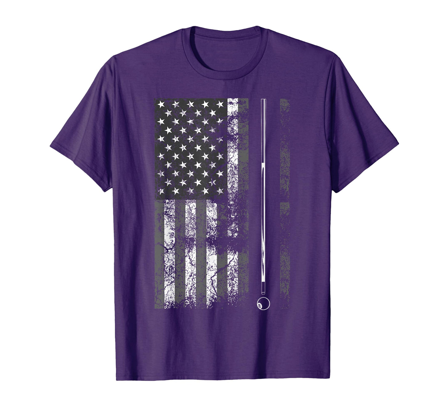 American Flag Billiard Stick Cute Table Game Funny USA Gift T-Shirt