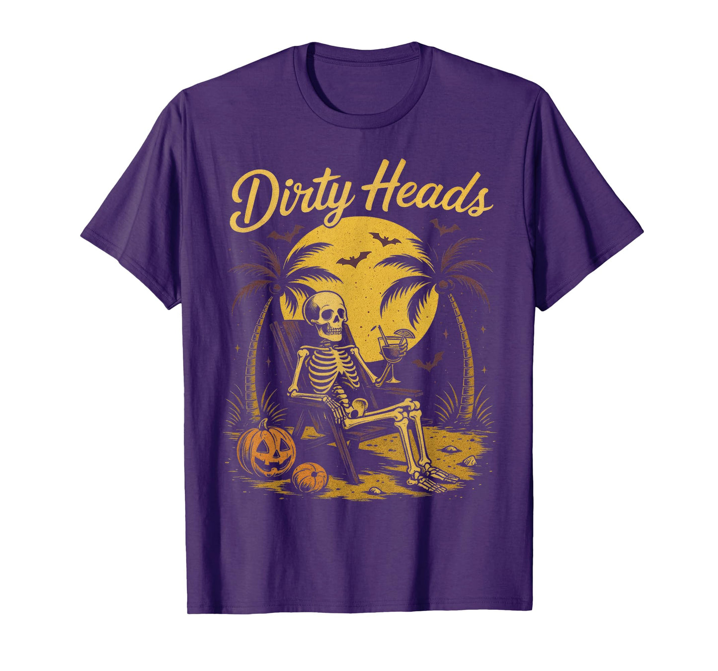 Halloween Chill Skeleton Dirty Heads Retro for Men Women T-Shirt