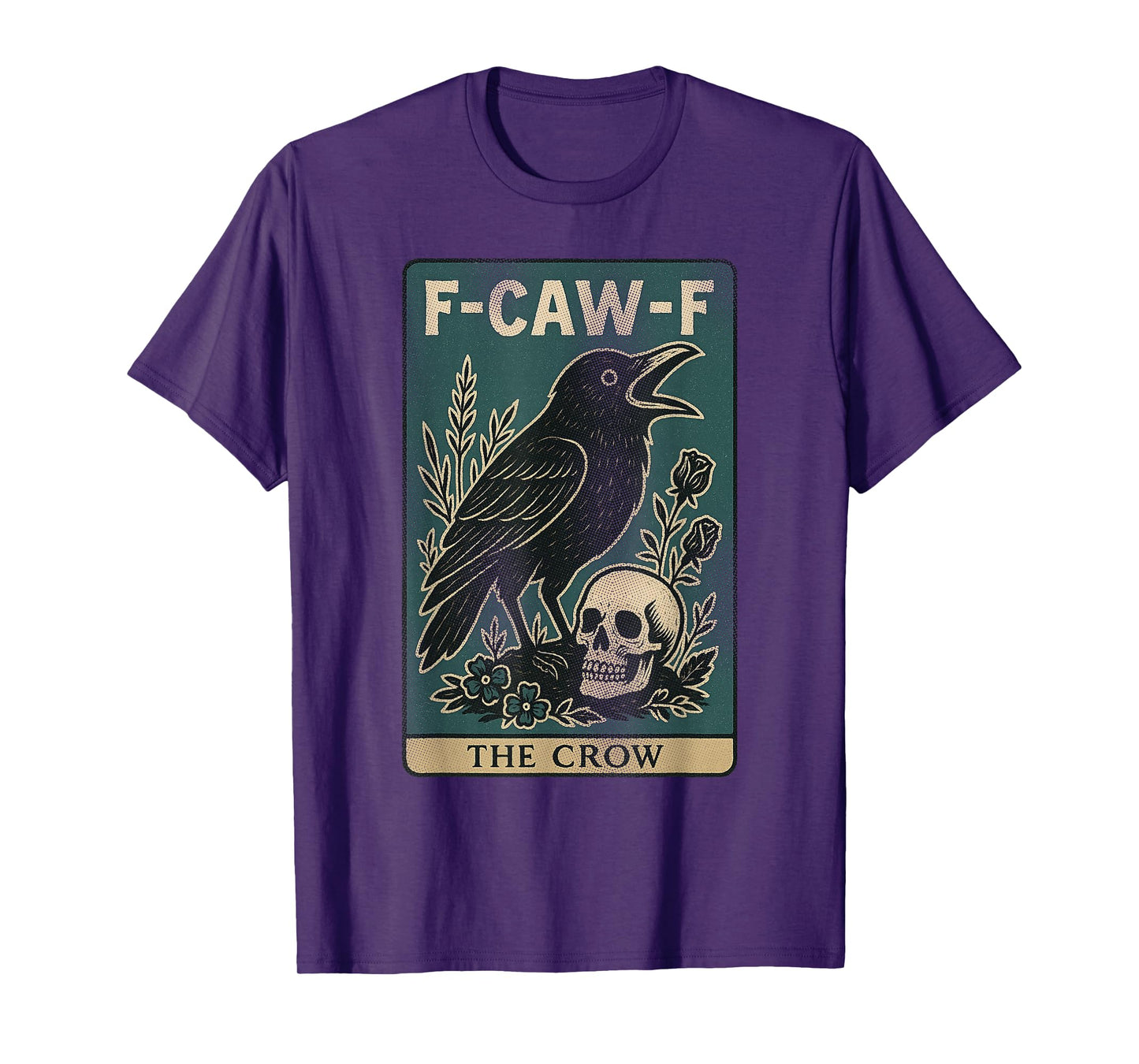 F-Caw-F Black Crow Pun Tarot Card Funny Black Bird Saying T-Shirt