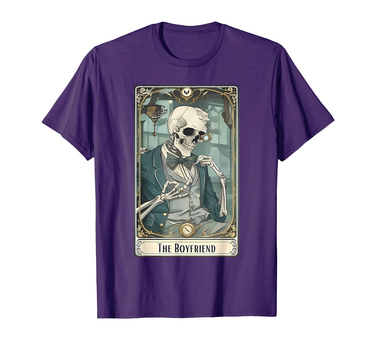 The Boyfriend Tarot Card Couple Skeleton Gothic Halloween T-Shirt