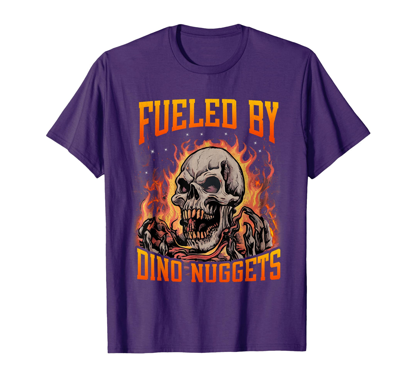 Fueled by Dino Nuggets Funny Hard Skeleton Meme Bootleg T-Shirt