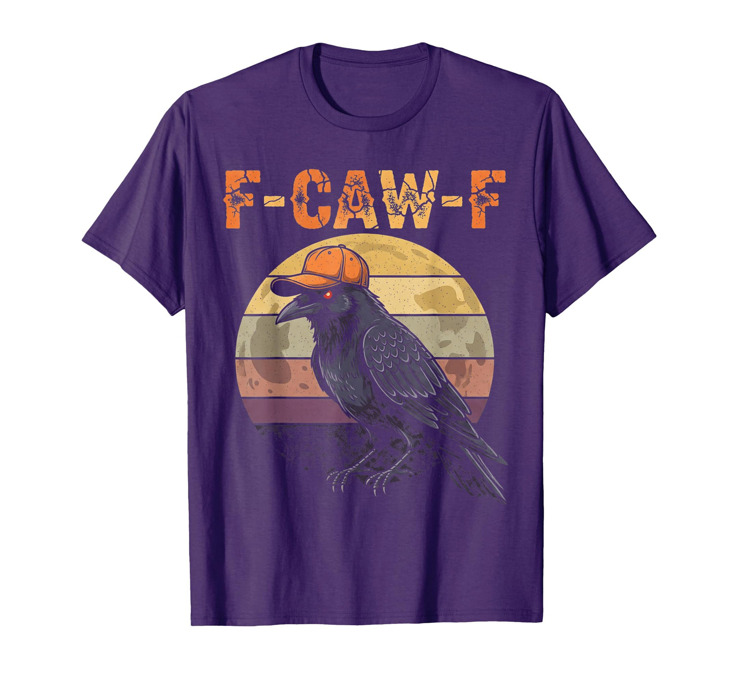 F-Caw-F Black Bird Crow Funny Gothic Halloween Vintage Humor T-Shirt