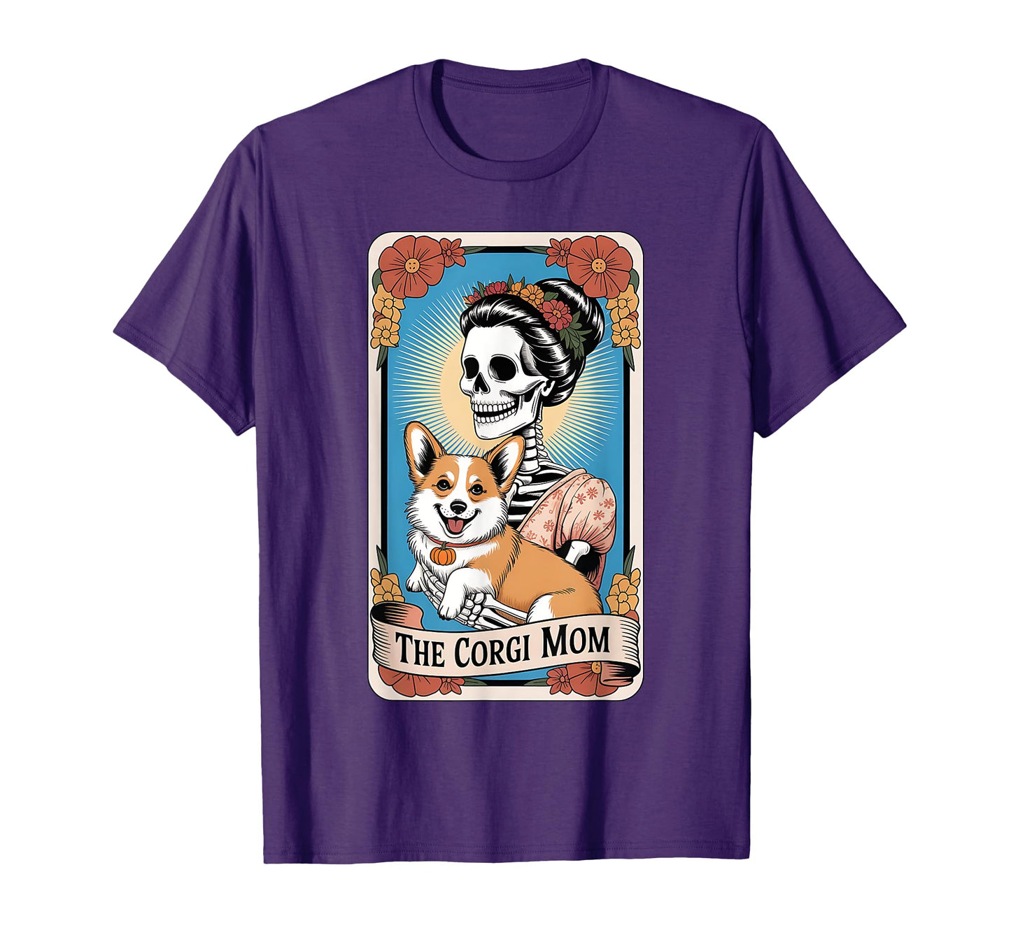 Retro Funny The Corgi Mom Skeleton Halloween Costume Mama T-Shirt
