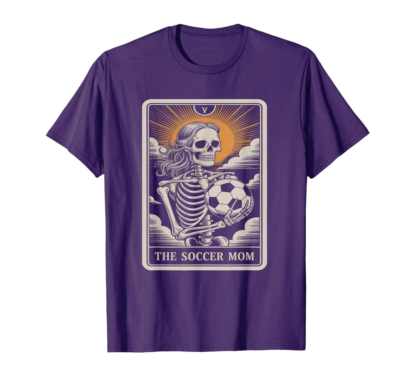 Soccer Mom Skeleton Tarot Card Halloween Mother Day T-Shirt
