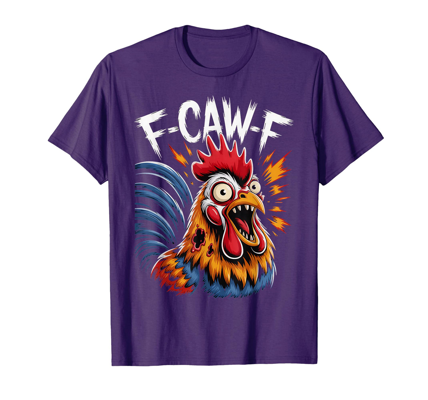 Funny F-CAW-F Chicken Zombie Rooster Halloween Scary T-Shirt