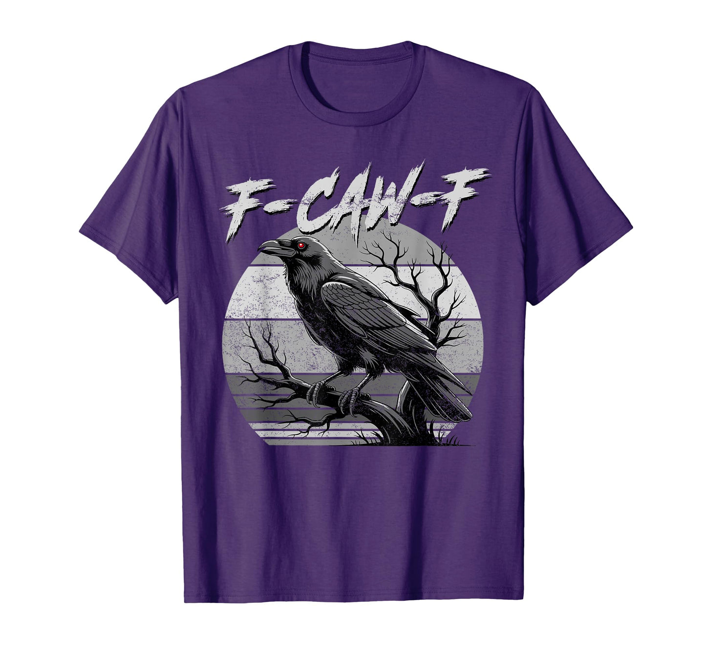 Black Crow, F-Caw-F Funny Black Bird Moon Gothic Adult Humor T-Shirt