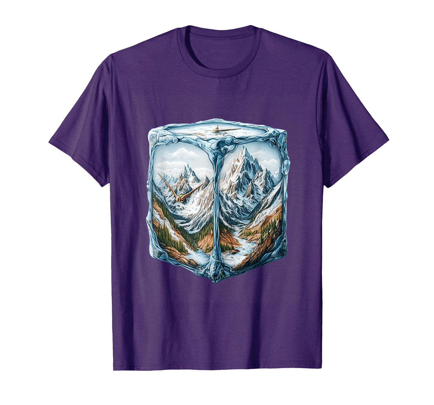 Adventure Scene with Clock in Ice T-Shirt
