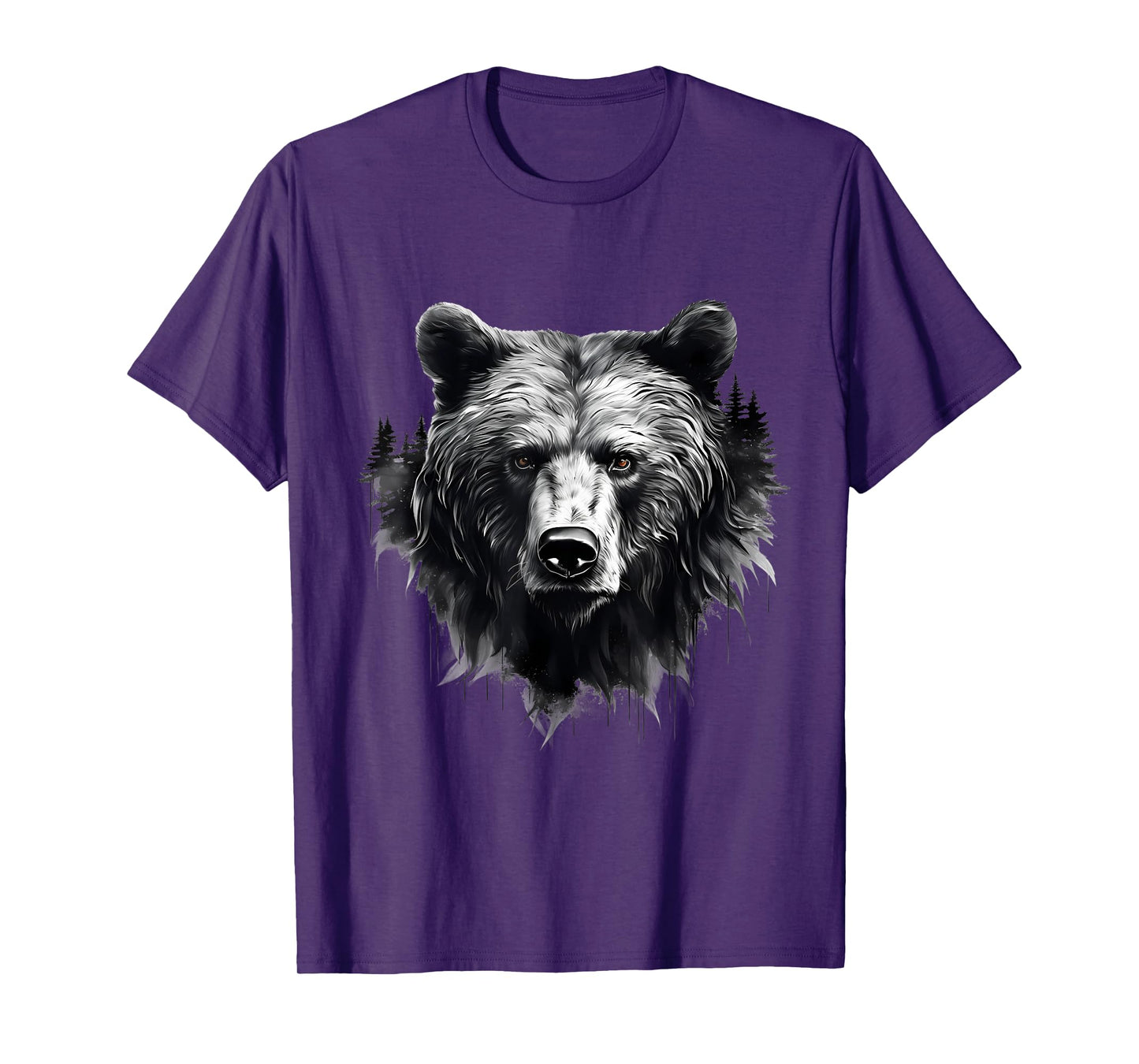 Bear Animal Art Portrait Forest Artwork Wildlife Nature T-Shirt