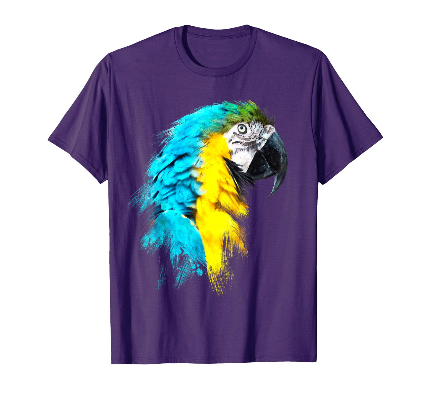 Colourful Scarlet Red Macaw Parrot Bird Painting of Watercolour T-Shirt