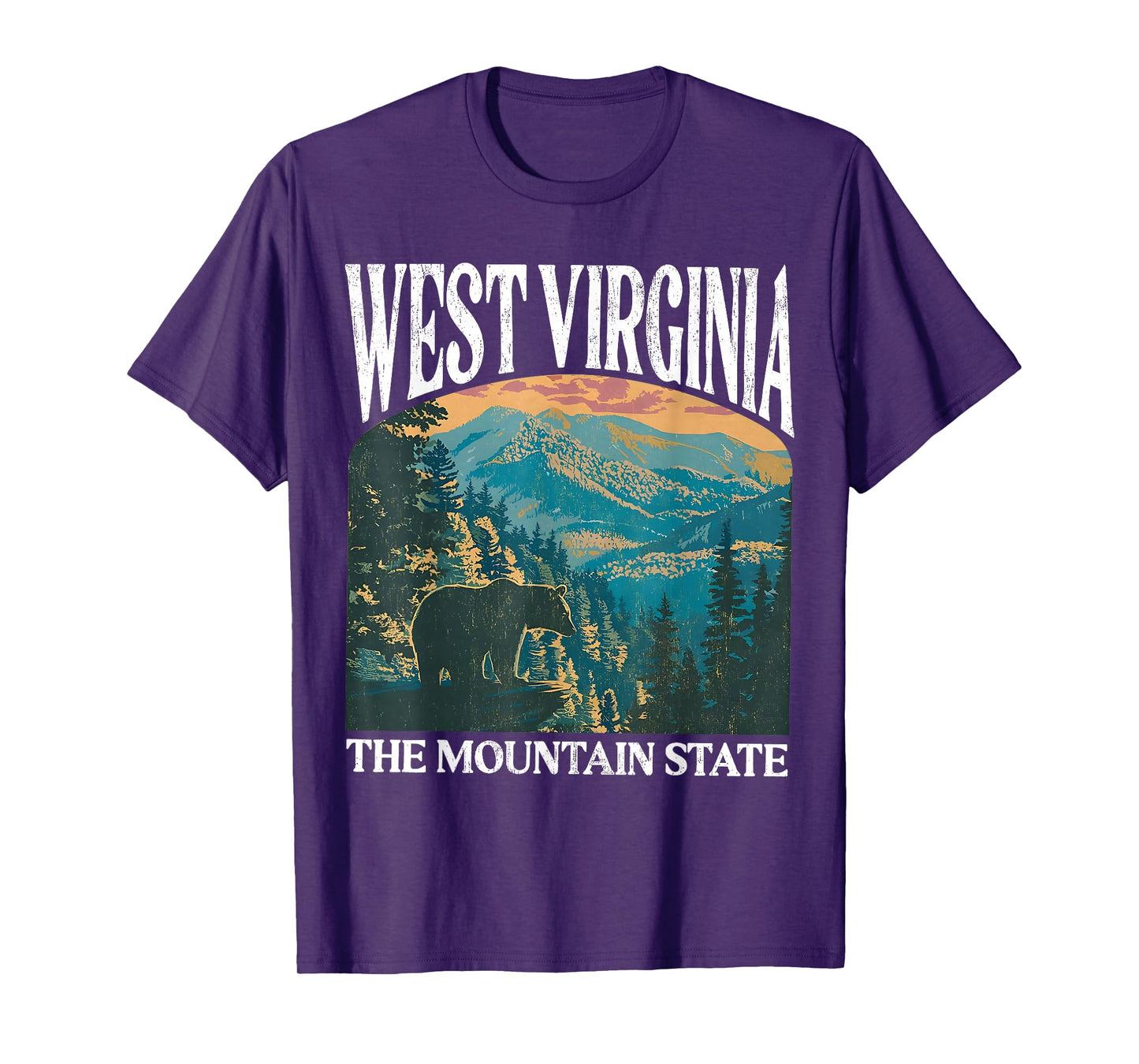 West Virginia Retro Bear Mountain Graphic T-Shirt