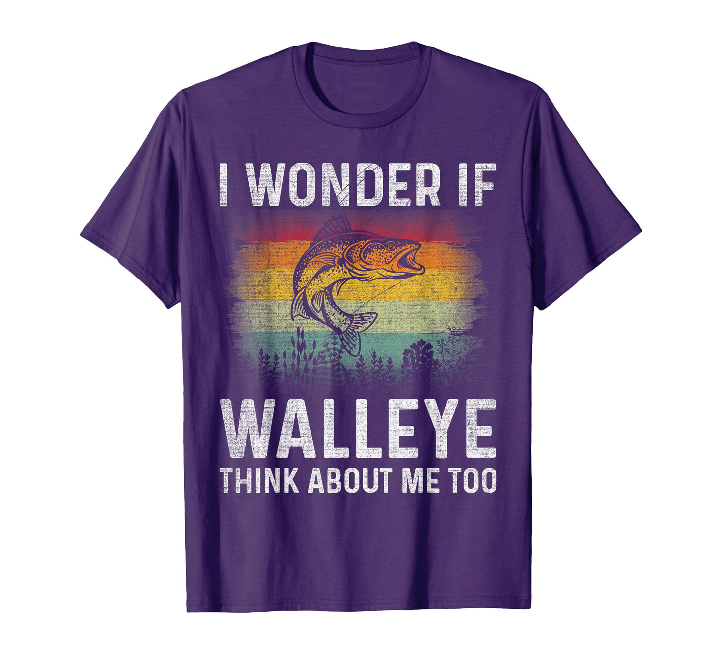 I Wonder If Walleye Think About Me Too Funny Walleye Fishing T-Shirt