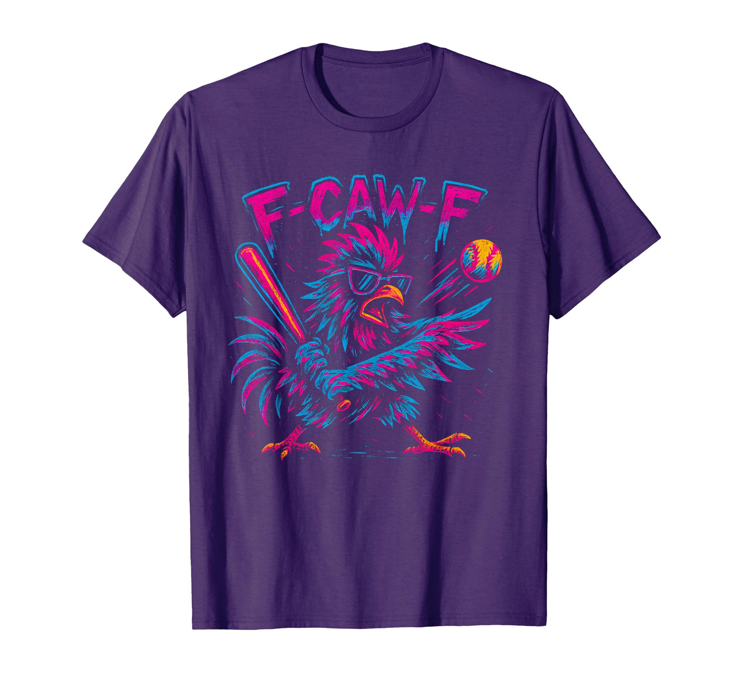 Baseball F Caw F Rooster Funny F Awk F Chicken F-Caw-F Chick T-Shirt