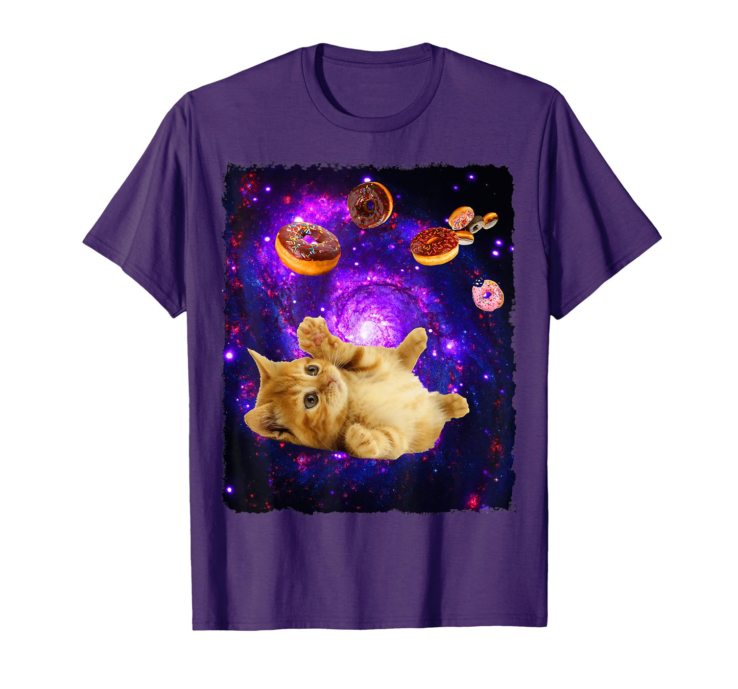 Space Cat Doughnut Shirt Super Flying Kitty Galaxy T Shirt T-Shirt